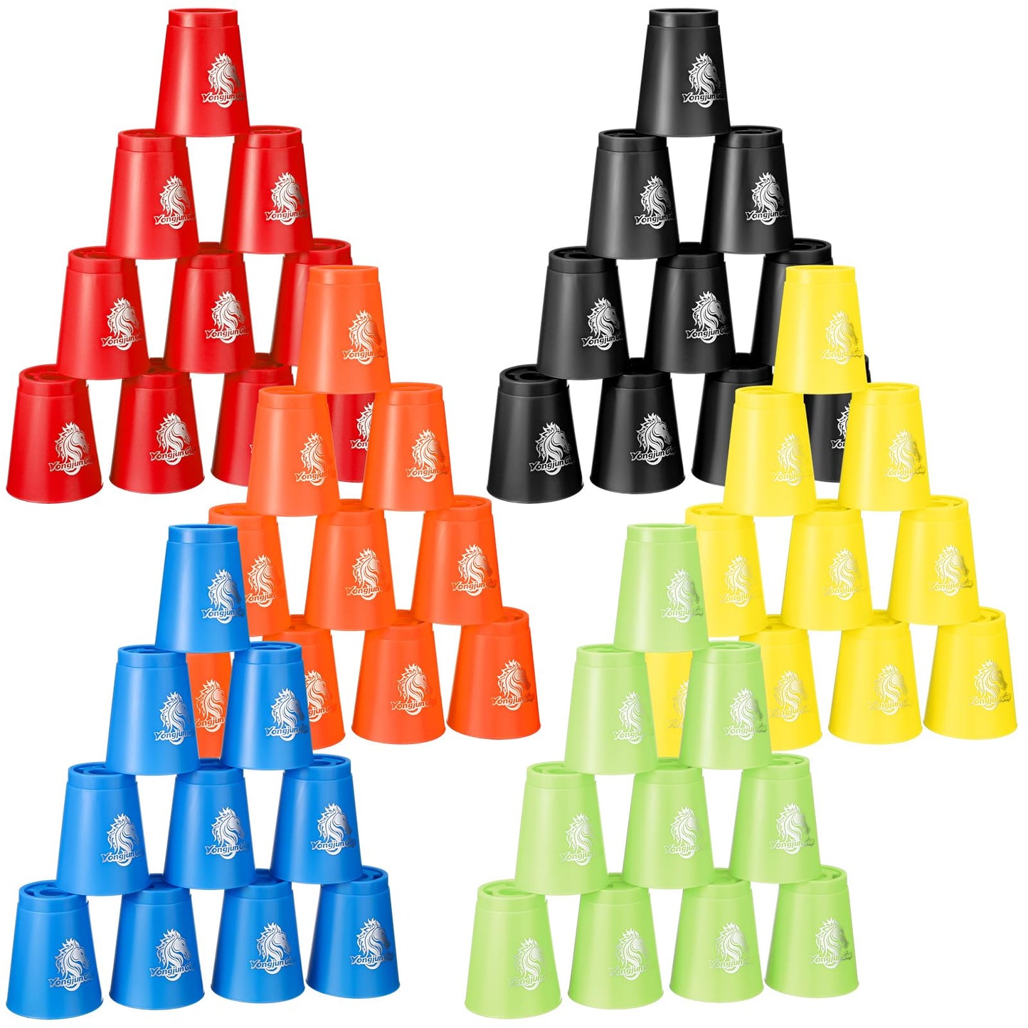 Libima 72 Pcs Sports Stacking Cups Set Stack Cup Party Game Speed Training Game for Adult Family Party Challenge Competition Travel Gift, 6 Colors