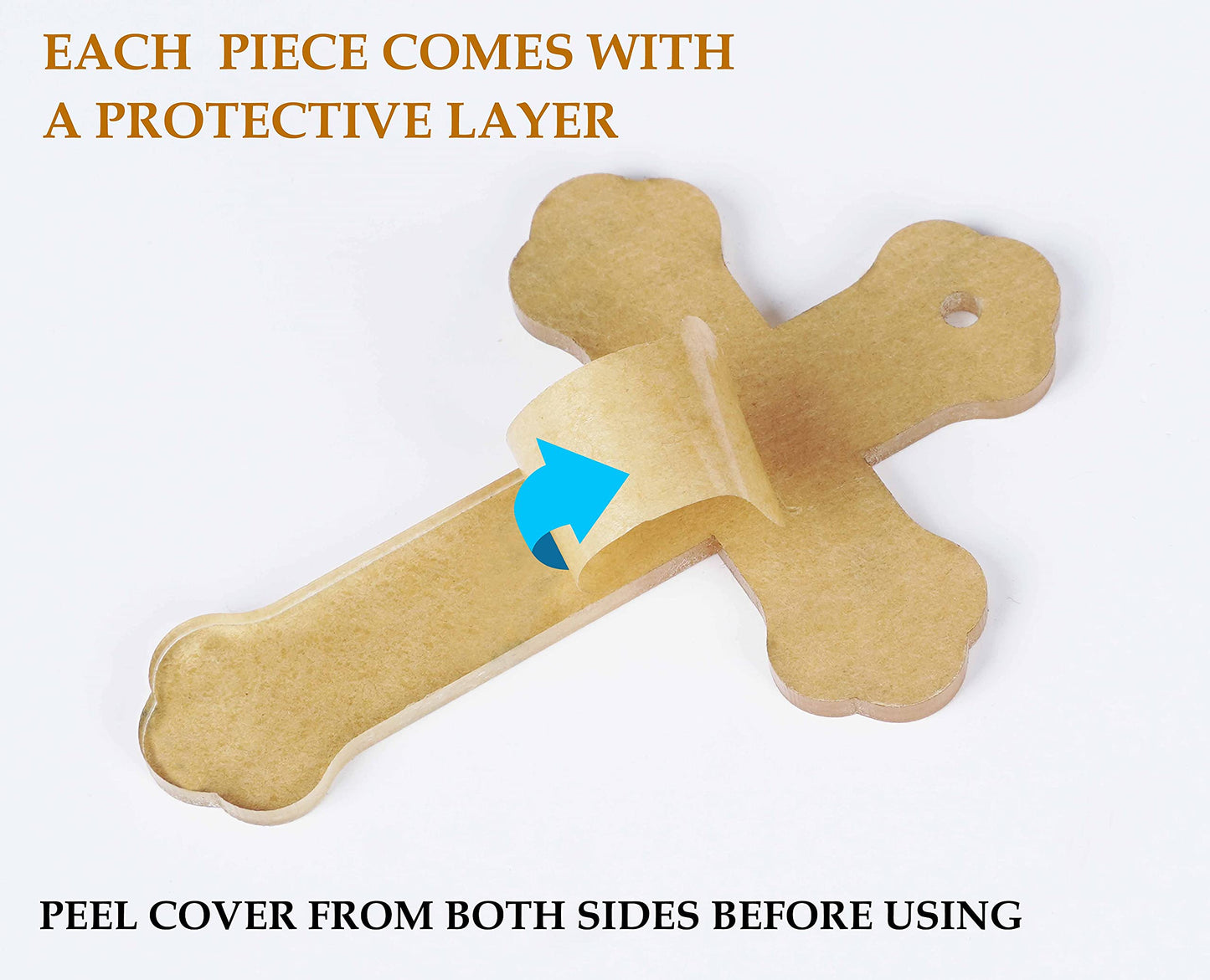 Traceease 3" inches Cross Shape with Hole Clear Acrylic Ornament Blank Transparent Keychain Pendantsfor DIY Crafts Projects - Pack of 25, 3mm Thickness - OL