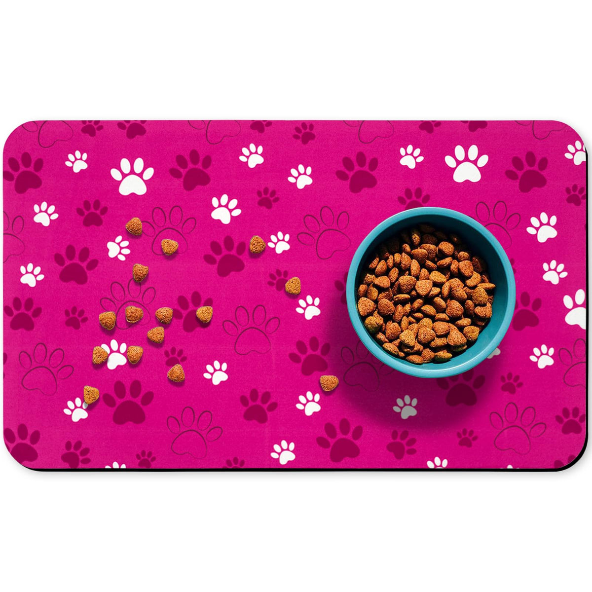 Dog Food Mat, Absorbent Water Bowl Mats Cat Pet Feeding Placemats Green 32 * 24 inch