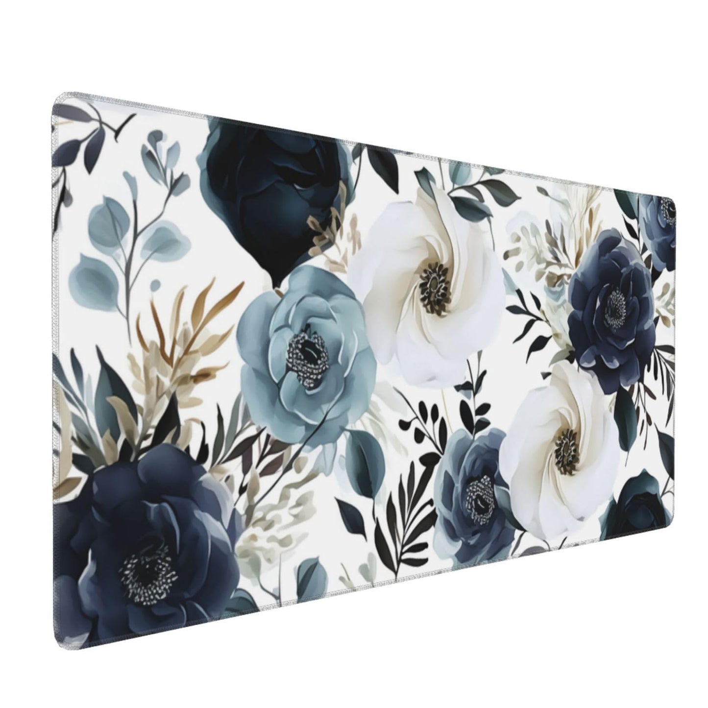 35.4 x 15.7 in, XXL Large Mouse Pad for Desk, Extended Keyboard Mouse Mat for Computer Office, Big Laptop Mouse pad, Gaming Pc-Boho Navy Blue Peony Florals