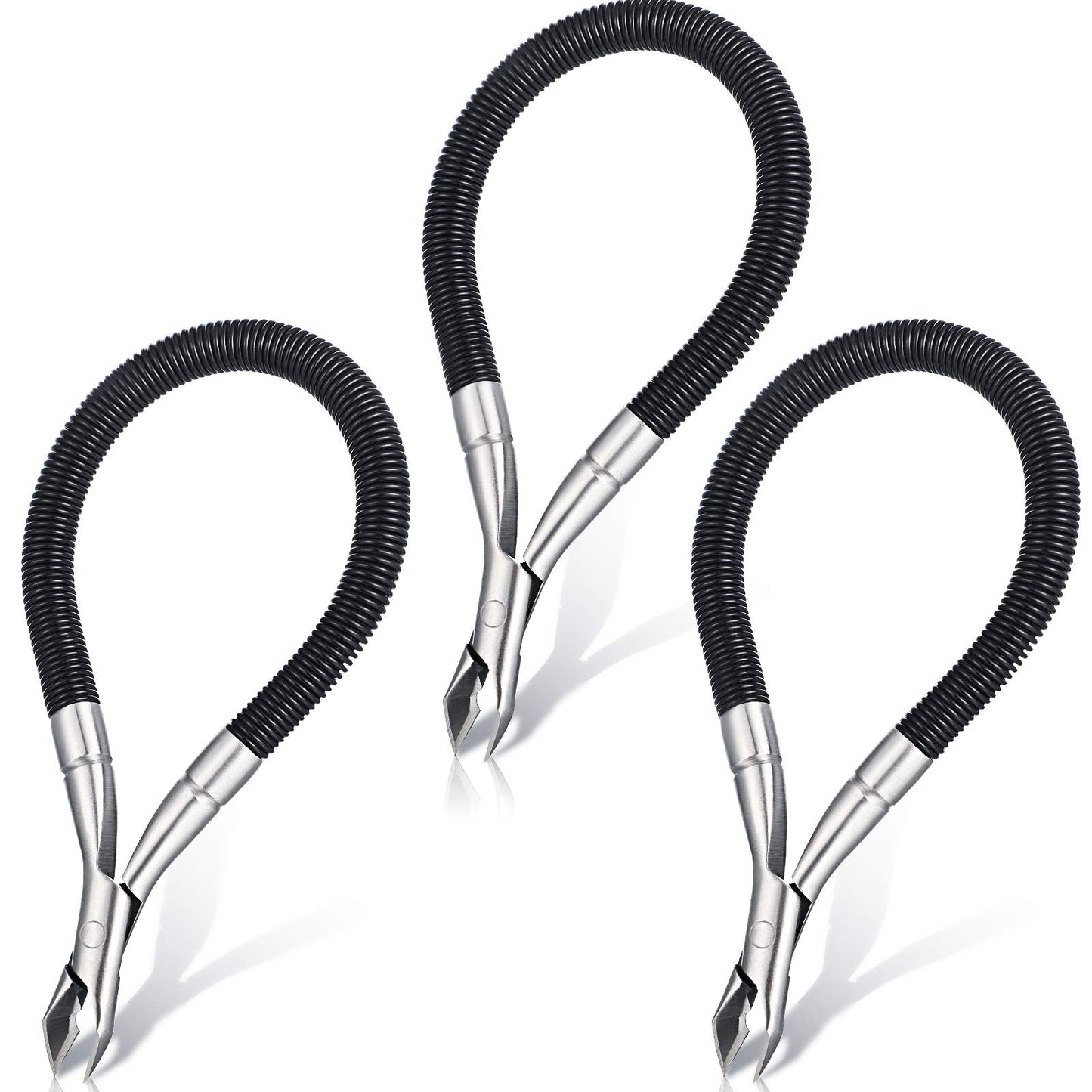 3 Pieces Spring Cuticle Trimmer, Spiral Shear Dead Skin Remover Nipper Easy to Remove Pedicure Manicure Tools for Nails