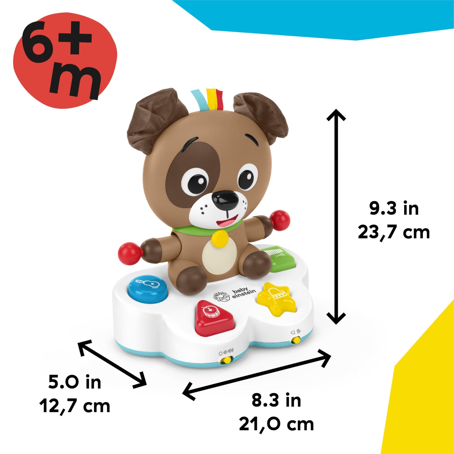Baby Einstein Drum & Learn Dean Musical Learning Toy, Multisensory, Ages 6 Months and Up