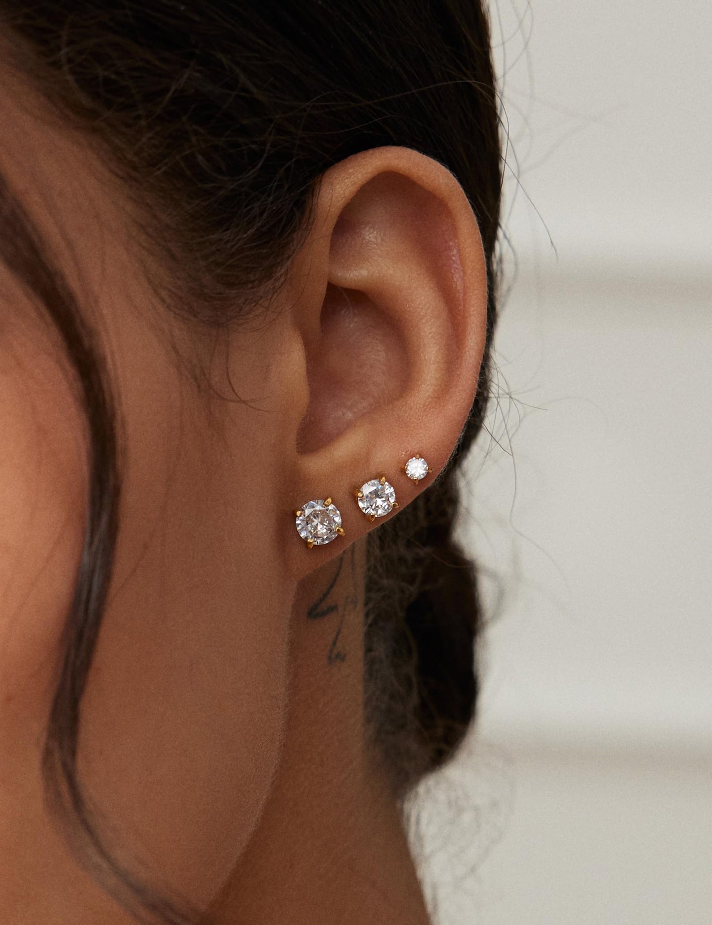 6 Pairs Hypoallergenic Cubic Zirconia Earrings Surgical Steel Flat Back Studs for Cartilage, Screw Back Fashion Jewelry