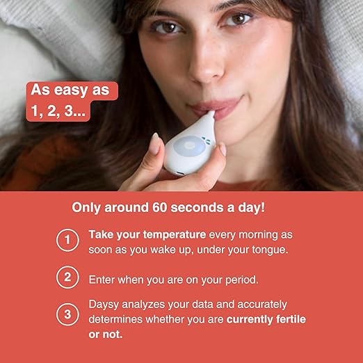 Fertility Tracker – Natural Hormone-Free Ovulation Monitor & Fertility Awareness Device – Smart BBT Thermometer with App for Cycle Tracking, Conception, or Pregnancy Planning – FSA/HSA Eligible