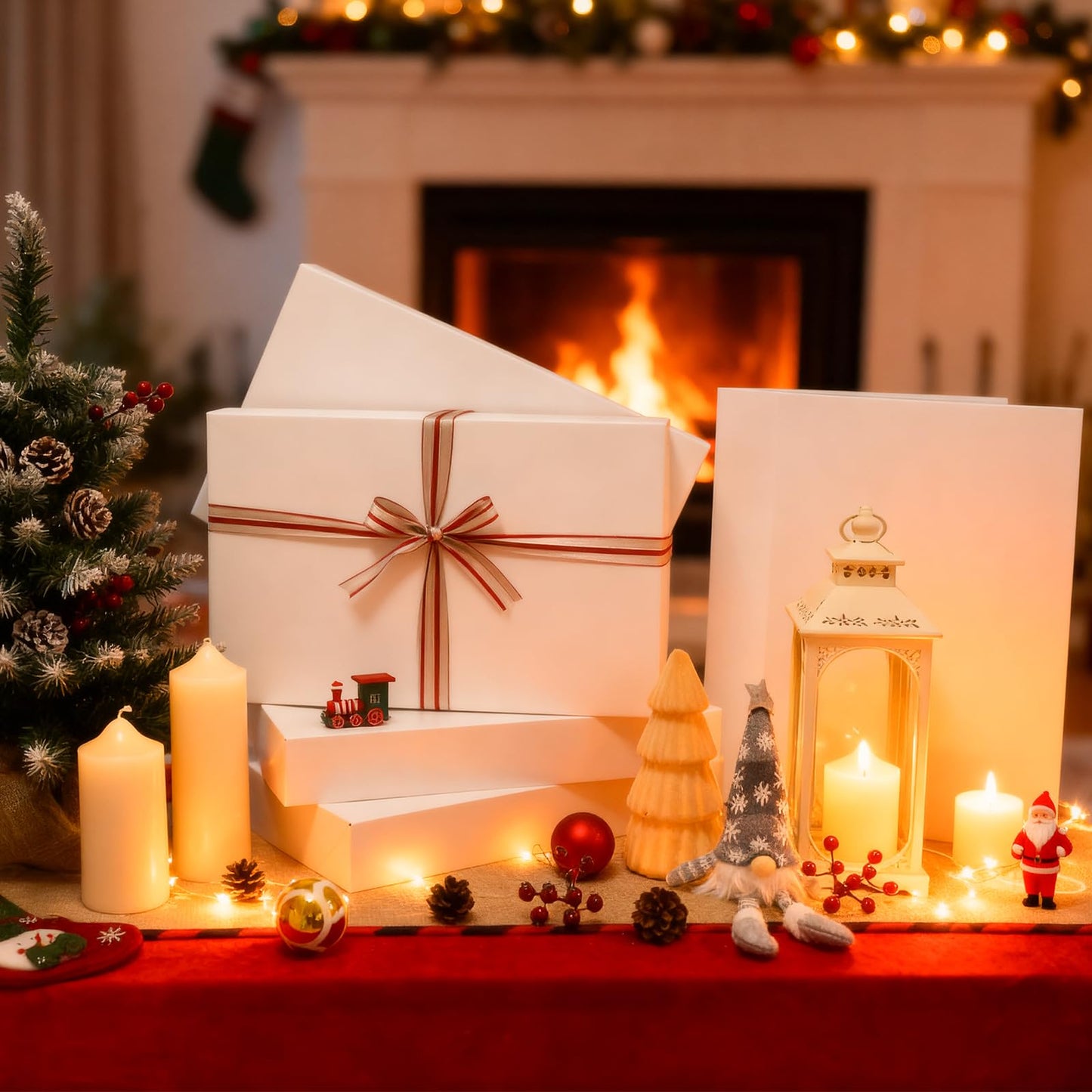 Breeze Touch 30 Pack 17" Christmas Gift Boxes with Lids for Presents, White Shirt Gift Wrapping Present Boxes for Clothes,Shirts,Robes,Sweaters and Socks