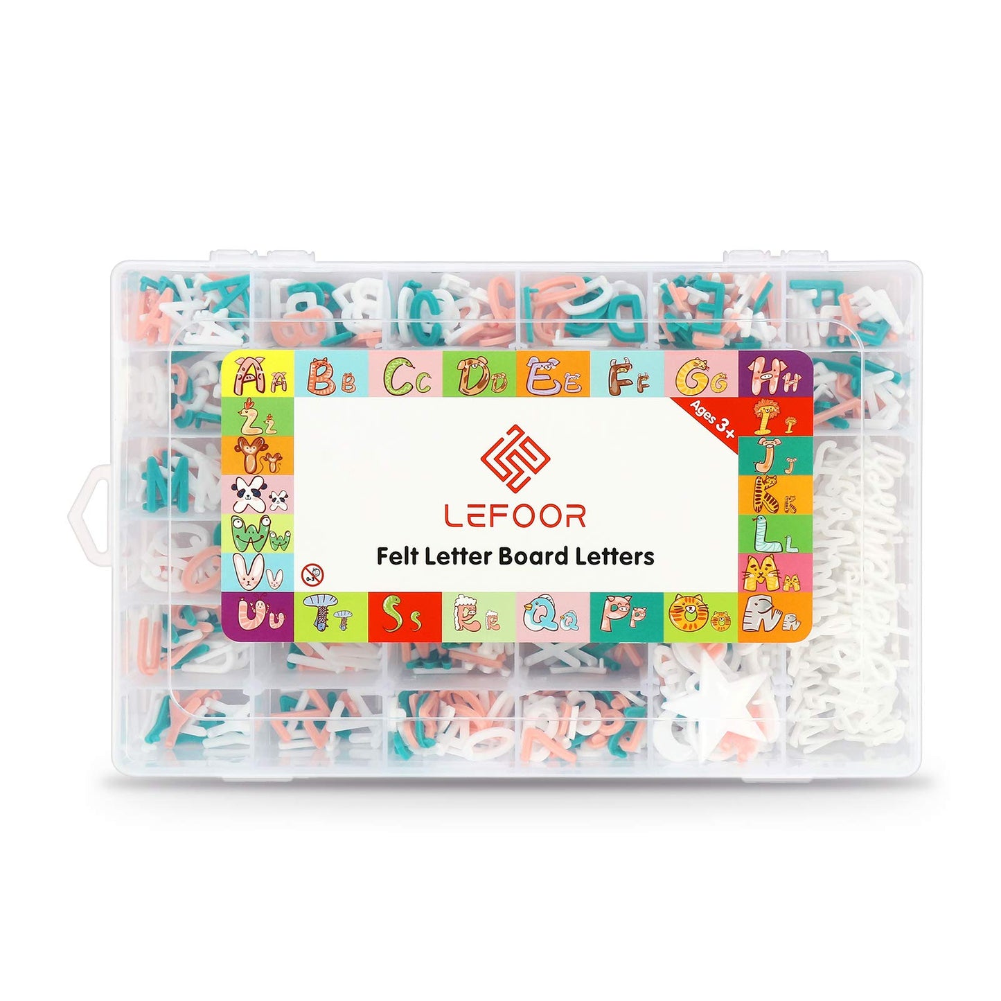 Letter Board Letters Only,698 PRE-Cut Characters (3/4 Inch,in 3 Colors) with Sorting Tray,Felt Letter Board Letters (Choice A)