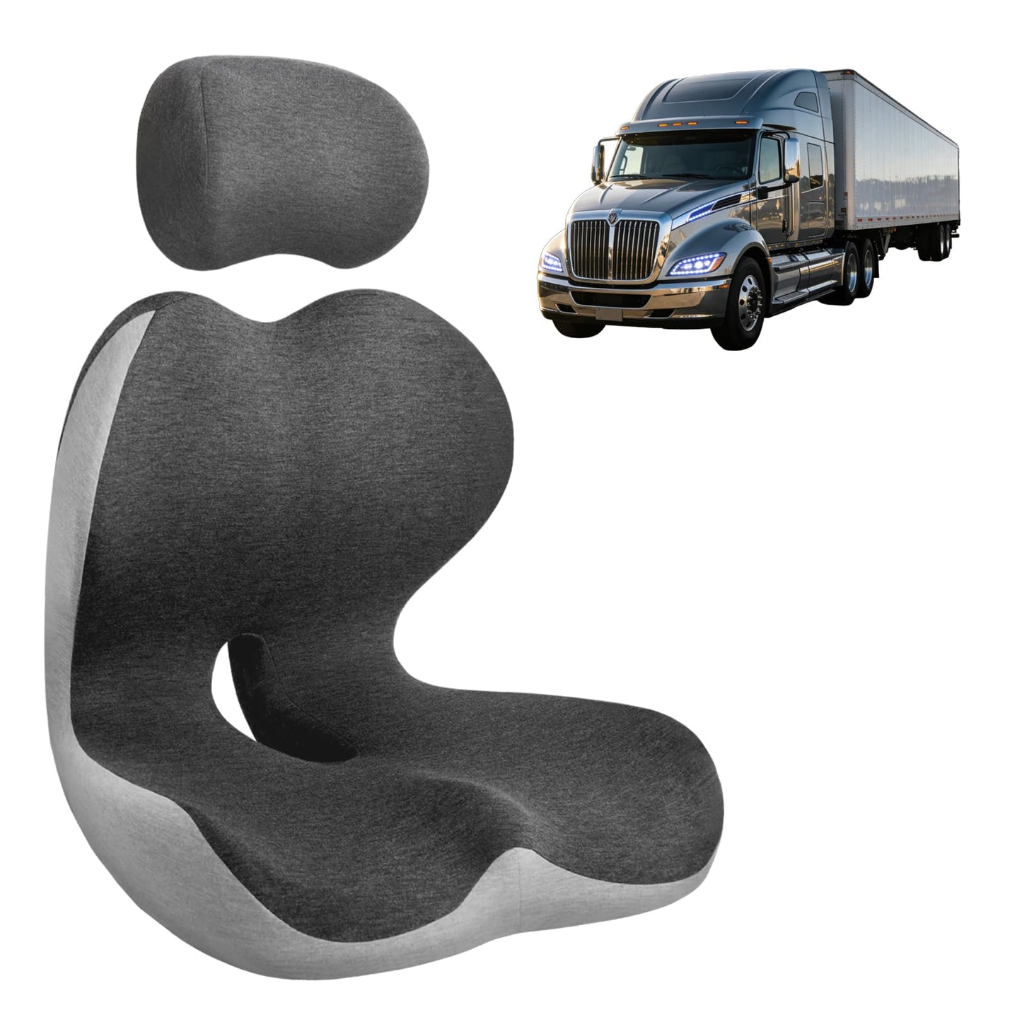 Wacalarda Truck Seat Cushion for Long Driving, Cushion for Car Seat Driver for Comfort, Made of Memory Foam, for Tailbone, Back, and Sciatica