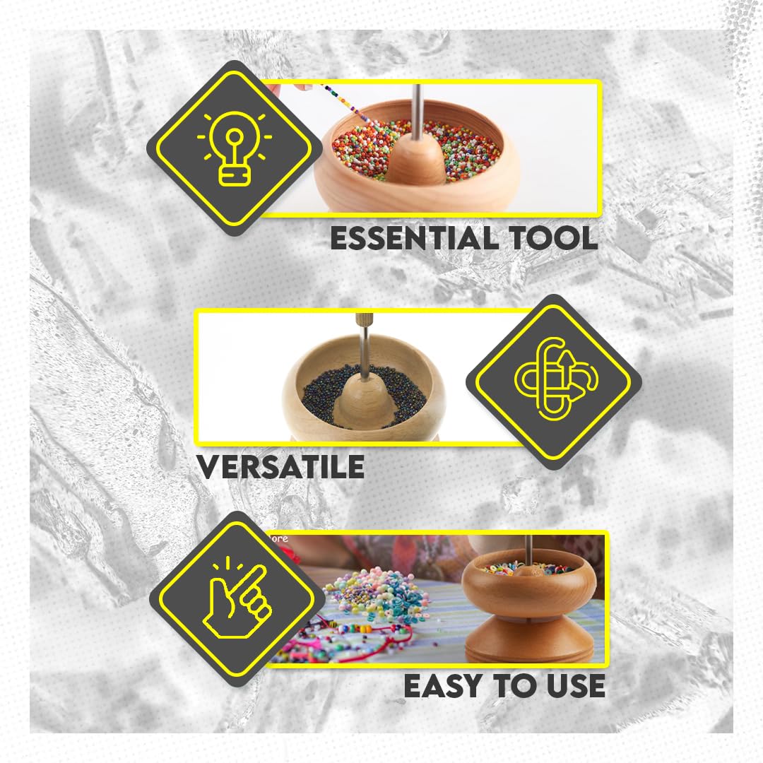 SE Standard Wooden Bead Spinners with Knob - Efficient Crafting Tool for Jewelry Making - JT-BS04