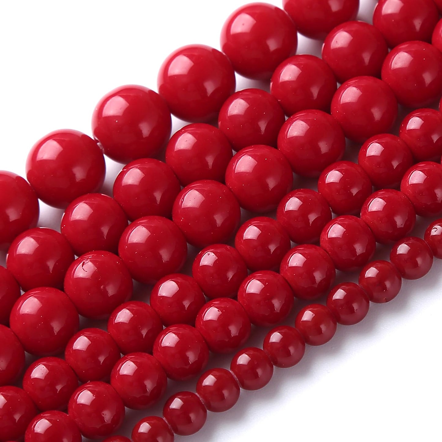 Garnet Red Glass Beads for Jewelry Making Natural Stone Round Gemstone Beads DIY Bracelet Necklace 180pcs 4MM 2 Strands 32"