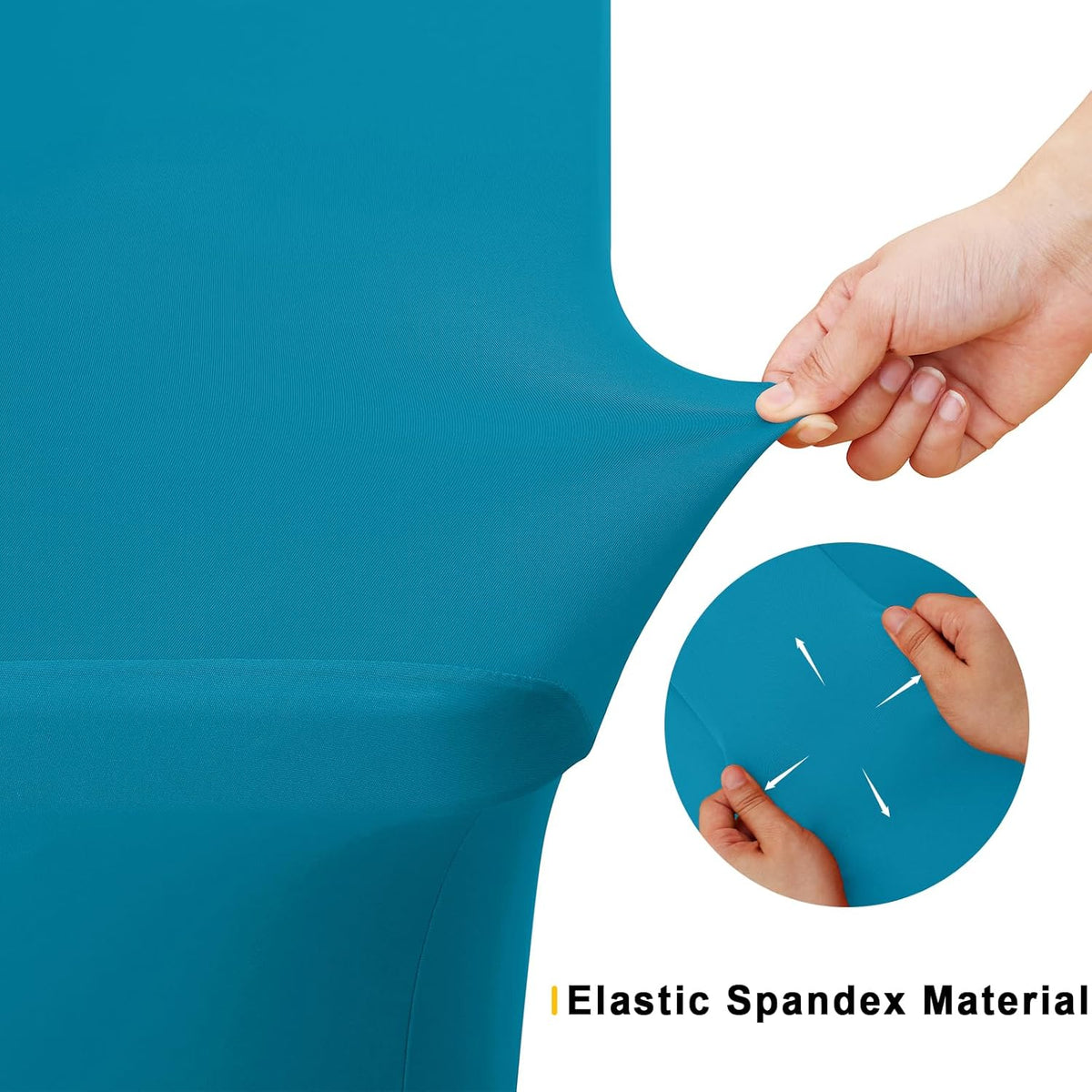 Smiry 2 Pack Spandex Table Cloth 6FT, Elastic Fitted Stretch Tablecloths, Washable and Wrinkle Free Rectangular Patio Table Cover for Outdoor, Wedding, Banquet & Parties (Teal, 72Lx30Wx30H Inch)