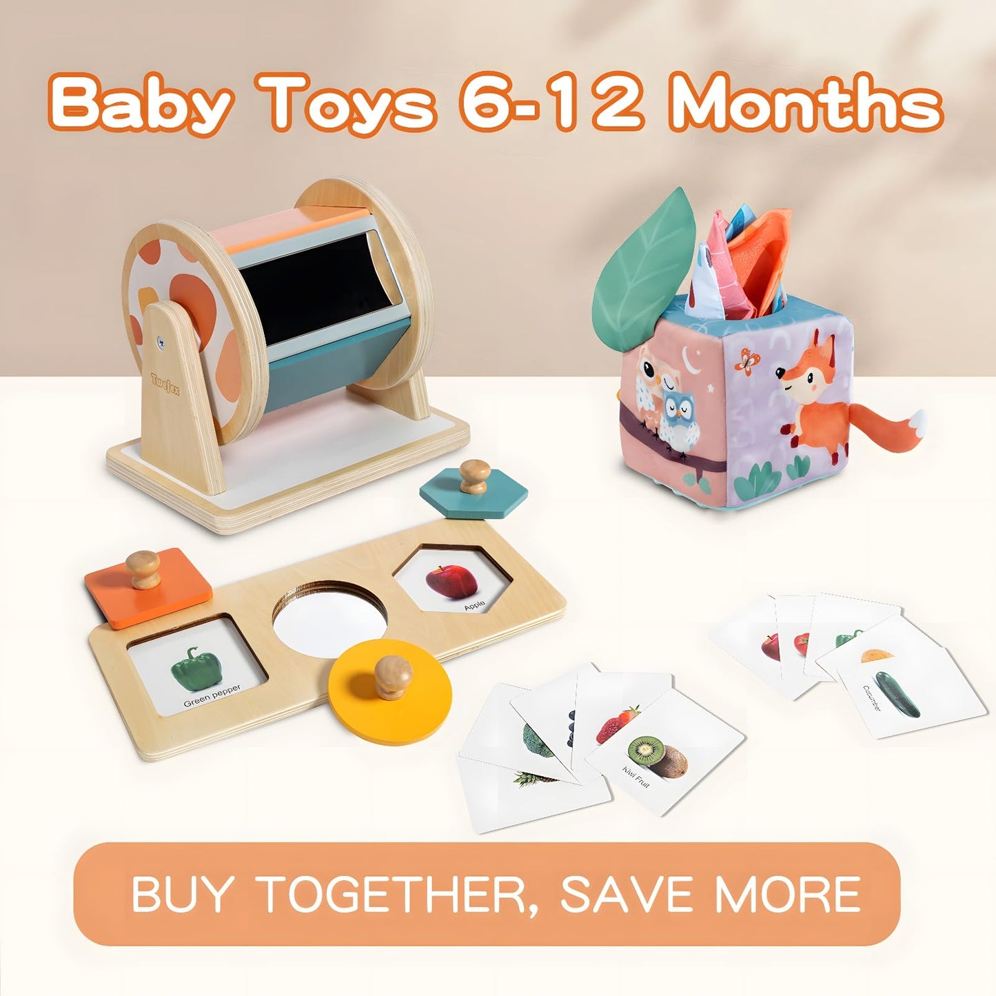 Twefex Montessori Toys for Babies 6-12 Months - 3 in 1 Baby Toys Play Kit