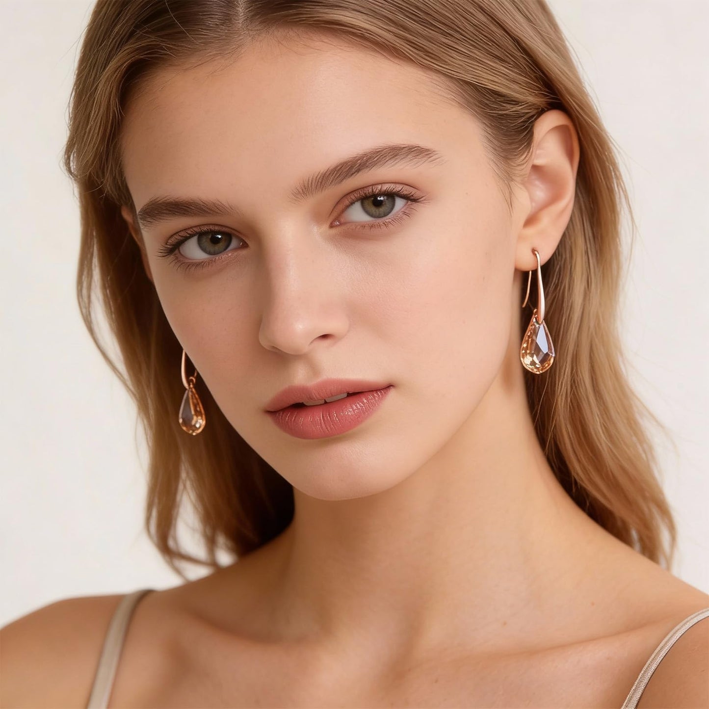 2Pcs Quartz Stone Earrings for Women Crystal Sparkling Dangle Earring Trendy Jewelry Birthday Gifts for Women