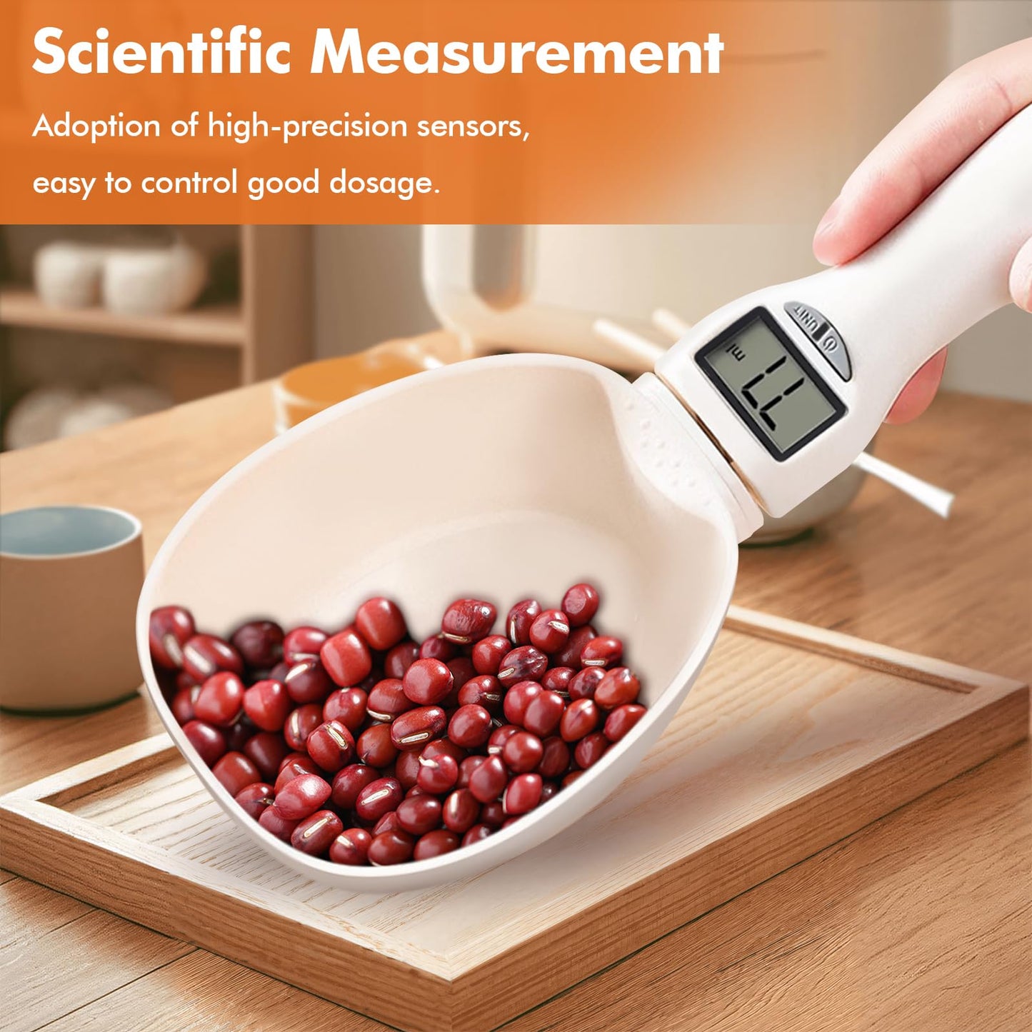 2pcs Digital Measuring Spoon, Digital Food Measuring Scoop Scale,Adjustable Measuring Spoon,Electronic Kitchen Measuring Spoon Scale for Cooking Baking、Kitchen Gadgets,Pet Dog Cat Food