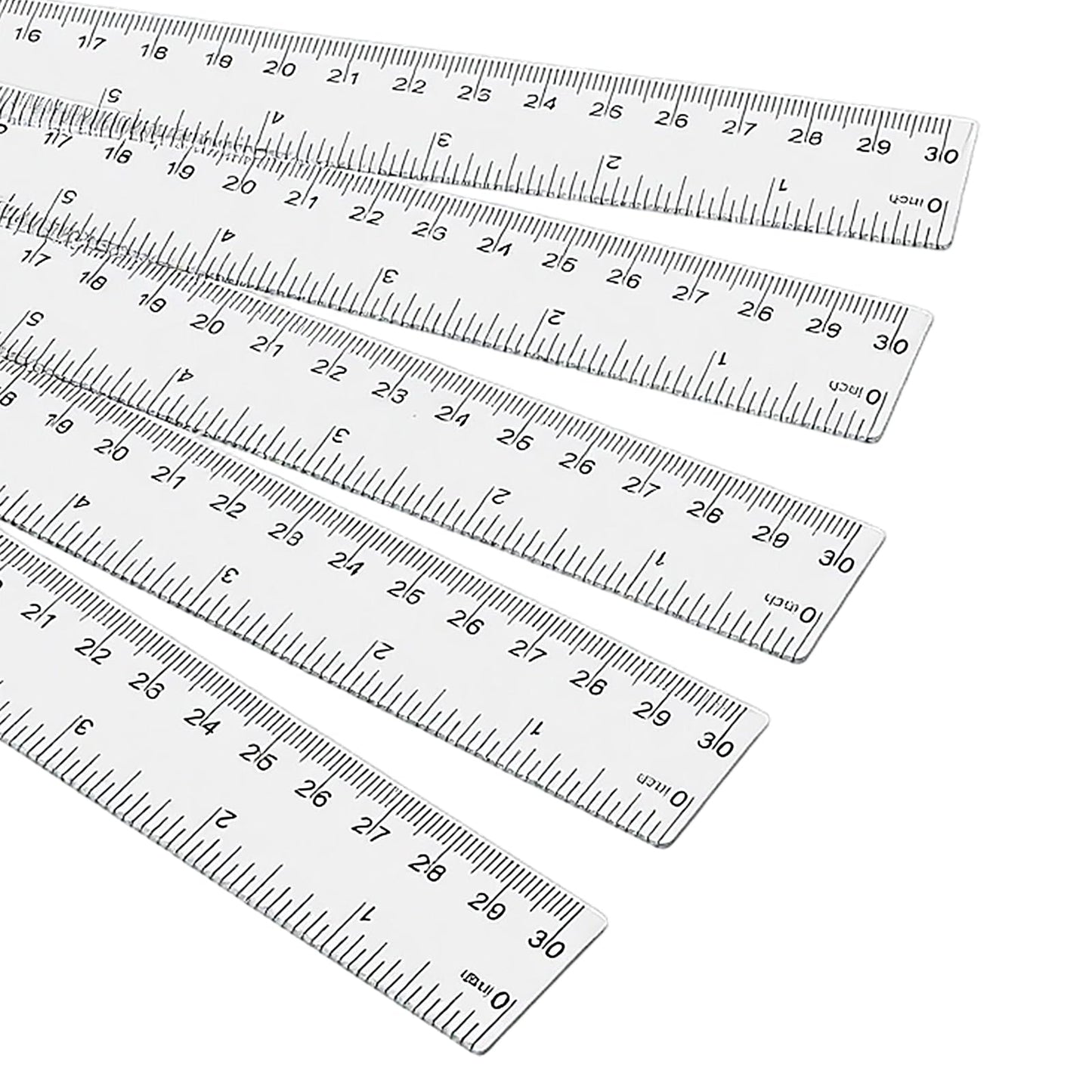 LEXININ Plastic Ruler, 12 Inch Clear Transparent Metric Straight Edge, 100 Pack