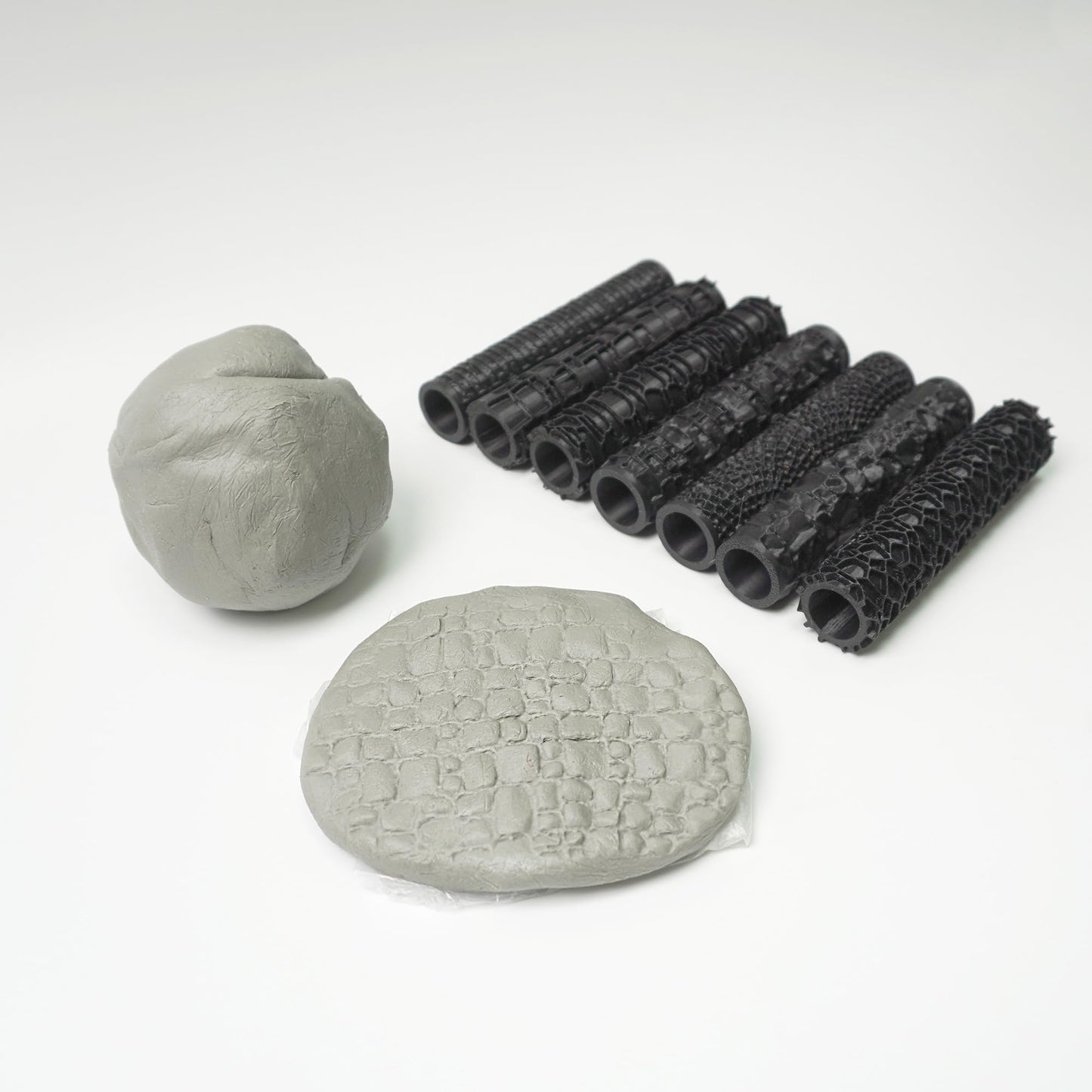 Texture Roller Set – 7-Pattern 3D-Printed Miniature Terrain Rollers for Clay & Modeling – Ideal for D&D, Tabletop, Polymer Clay Crafts (Interesting 7 Patterns)
