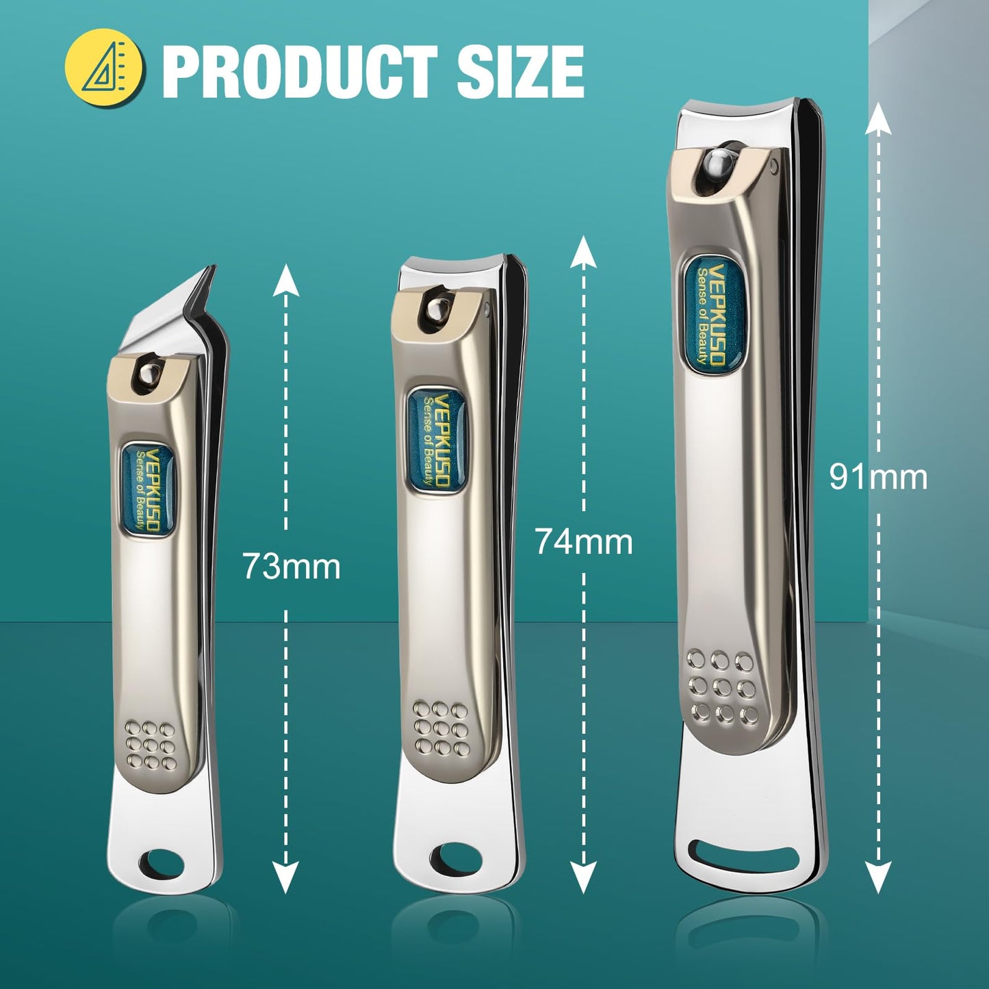 Nail Clippers for Men, Vepkuso Toenail Clippers for Thick Nails and Ultra Sharp Fingernail Clippers for Women, 4 in 1 Nail Clippers Cutter for Seinors, Gift Ideas
