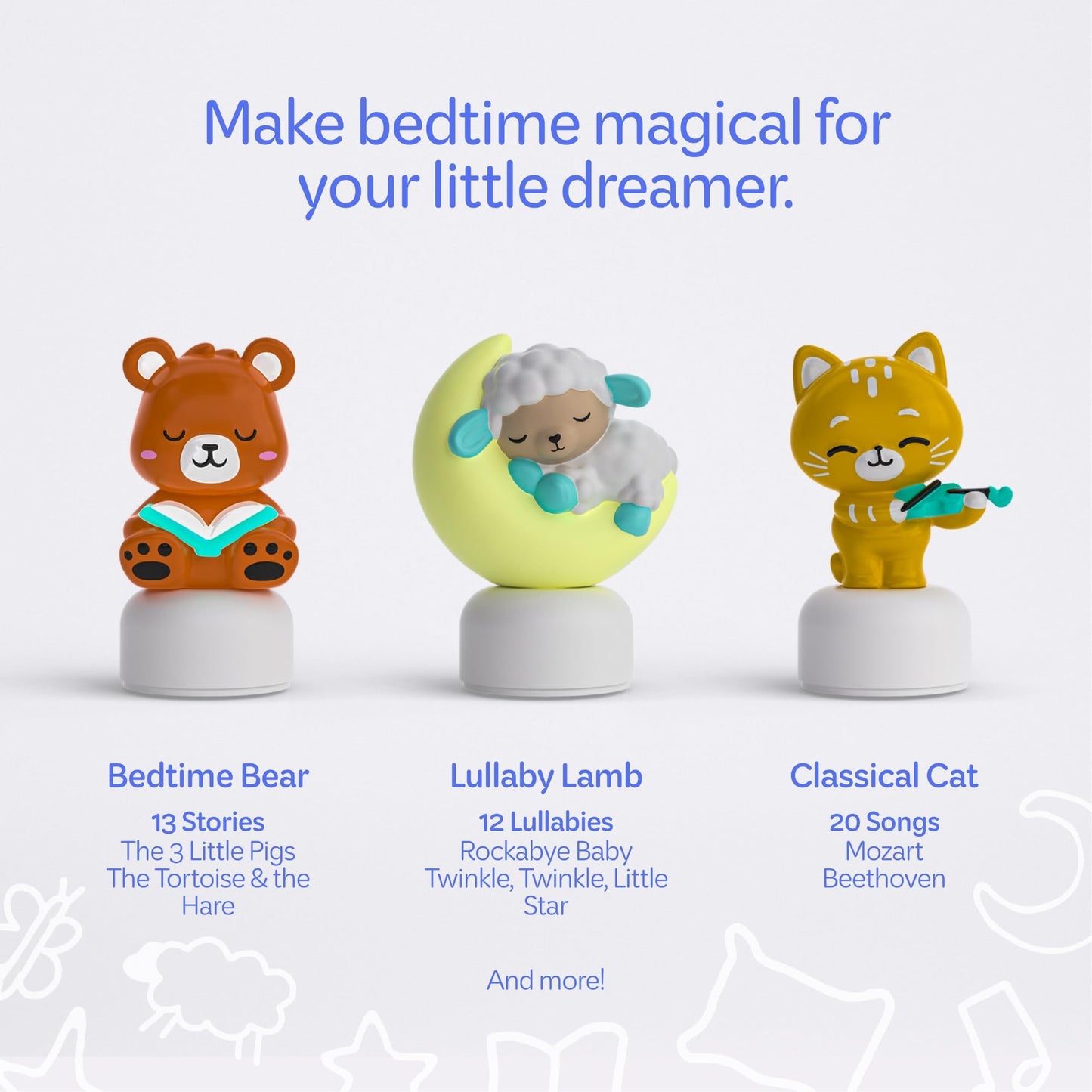 Move2Play, Dozi Sound Machine | Cute Sleep Toy + Sound Machine | 3+ Hrs Thoughtfully Made Bedtime Content | Moonlight Night Light with Changing Colors | Gentle OK-to-Wake Wake-Up