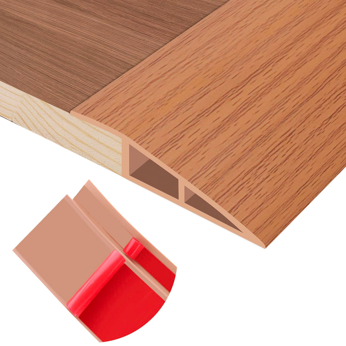 Floor Transition Strip Self Adhesive Vinyl Door Threshold Strip (3.3 Foot)