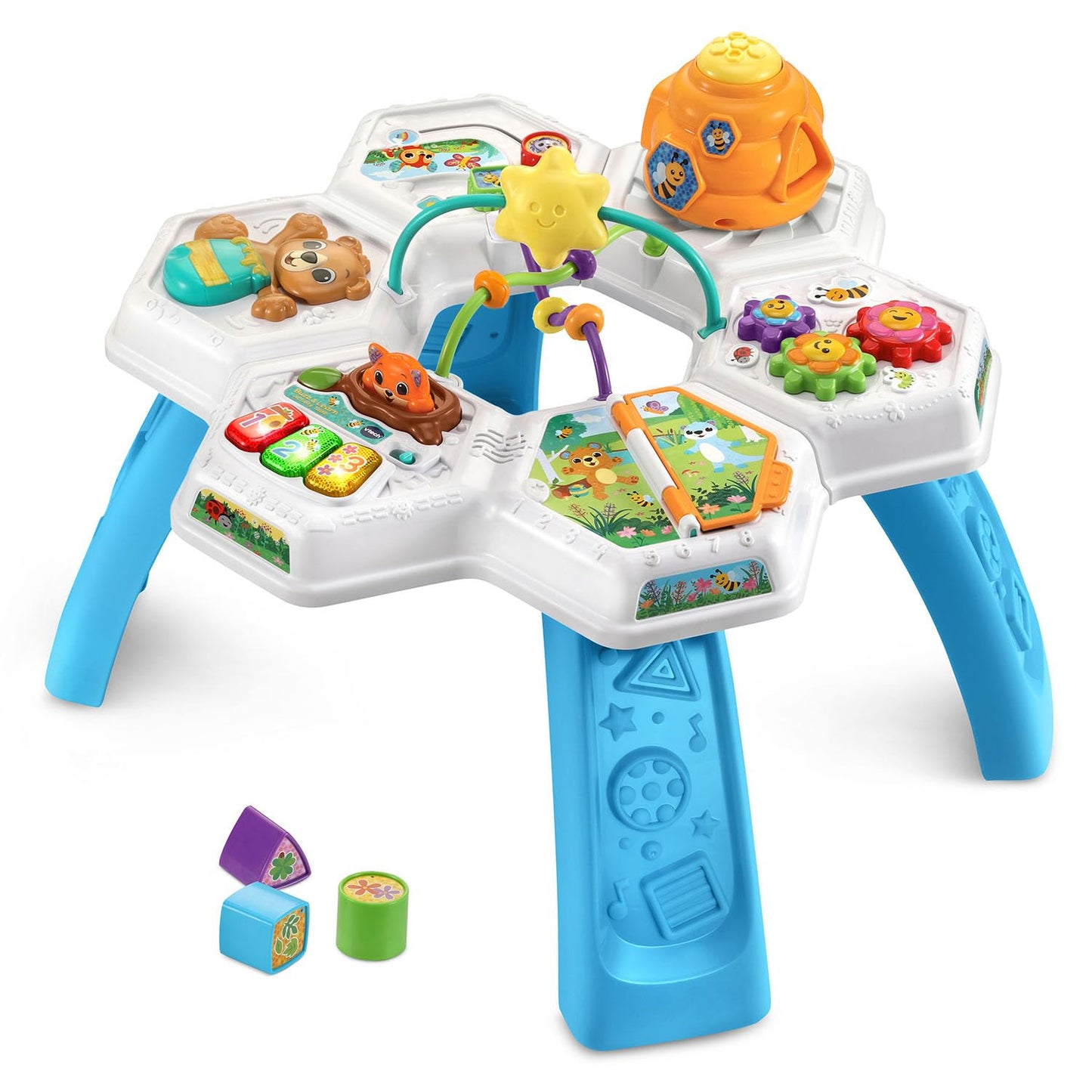 VTech Buzz and Learn Activity Table with Seven Interactive Play Zones, Blue