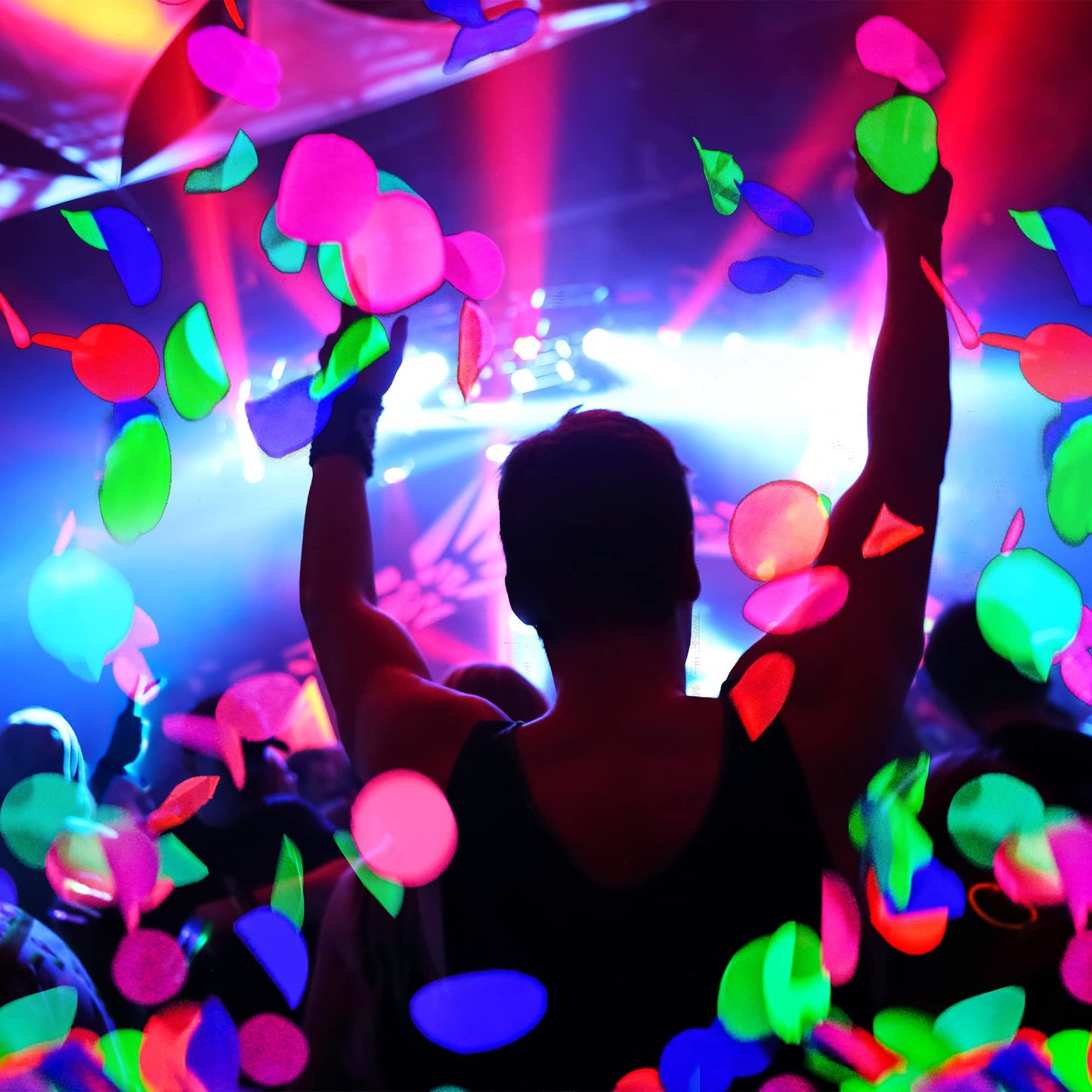 10000 pieces UV Neon Round Confetti 5 Colors Neon Fluorescent Tissue Confetti Dot Blacklight Glow Party Confetti for Blacklight Neon Party, Birthday, Wedding Supplies