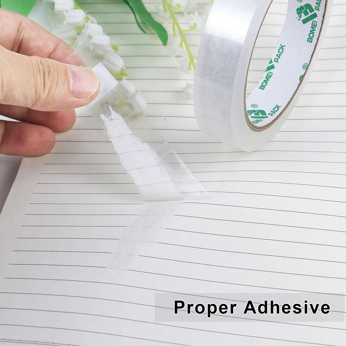 BOMEI PACK 10Rolls Clear Tape Refills for Dispenser, Transparent Gift Wrap Tape 3 Core Tape for Home, School and Office, 3/4inch x 50yds