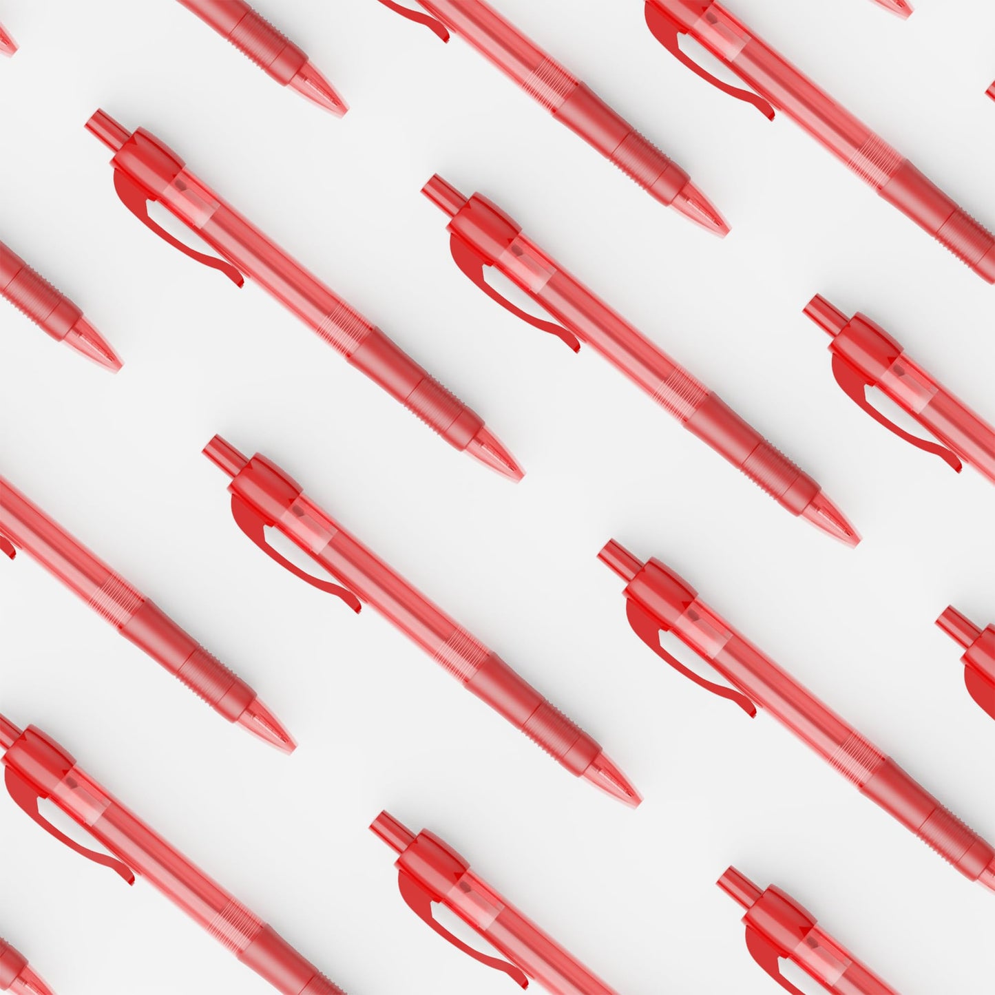 deegtran Pens Bulk, 50 Pack No Bleed Red Ink Click Pens with Soft Grip, Wholesale Retractable Ballpoint Pens for Office School, Medium Point Smooth 1.0MM