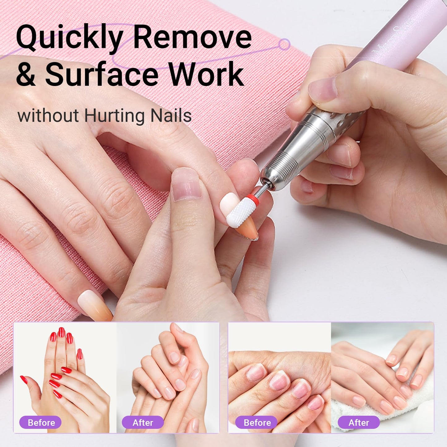 MelodySusie 21pcs Nail Drill Bit Set, Professional 3/32'' Ceramic Diamond Carbide Acrylic Gel Nail Art Tool Kit, Cuticle Remover Bit for Acrylic Gel Dip Powder, Nail Manicure Pedicure, Salon Home