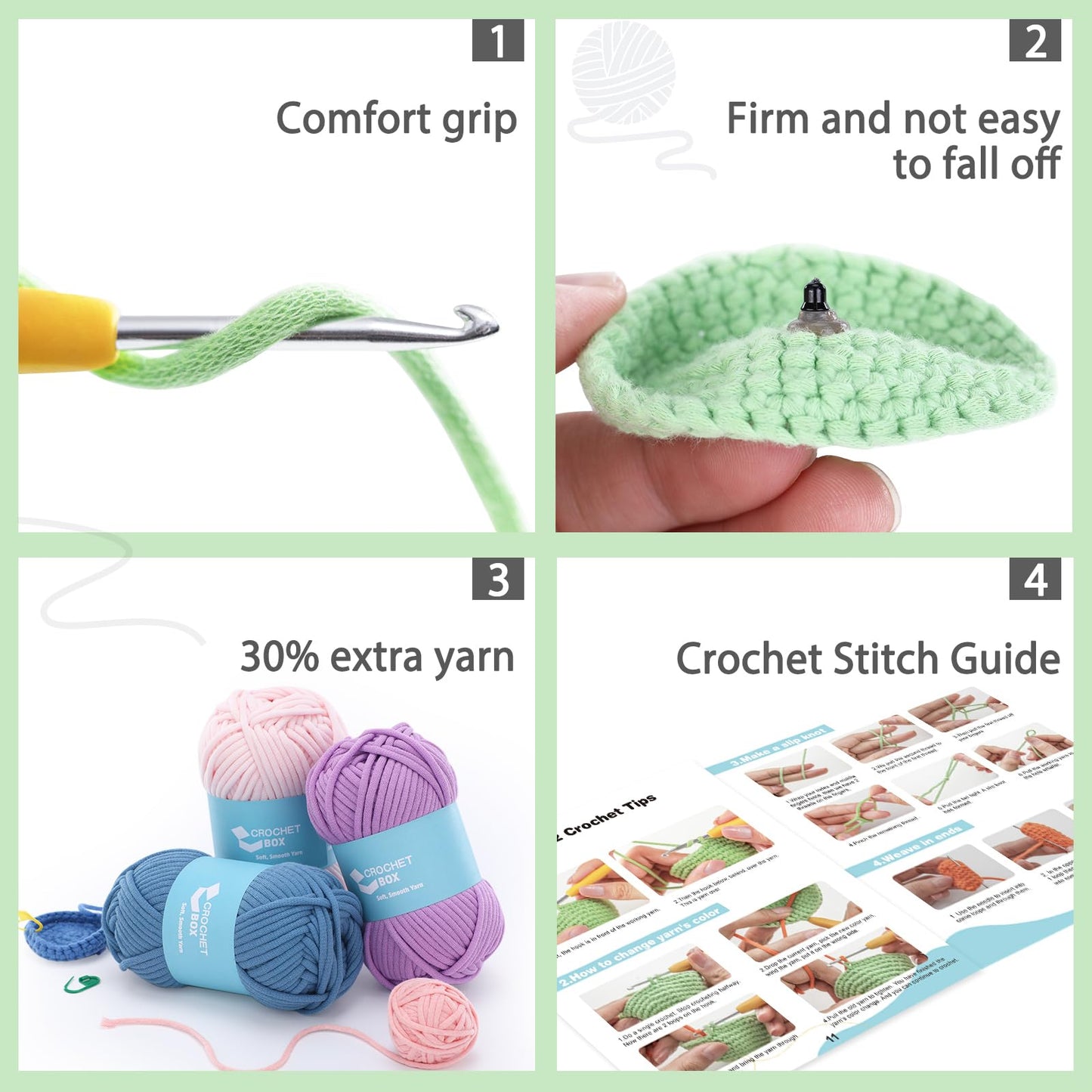 Crochet Kit for Beginners: Highland Cow Crochet Kit, Learn to Crochet, Include Easy Knitting Soft Yarn, Step-by-Step Video Tutorial, Hook, Holiday Birthday Gift for Adults and Teen(30%+ Yarn)