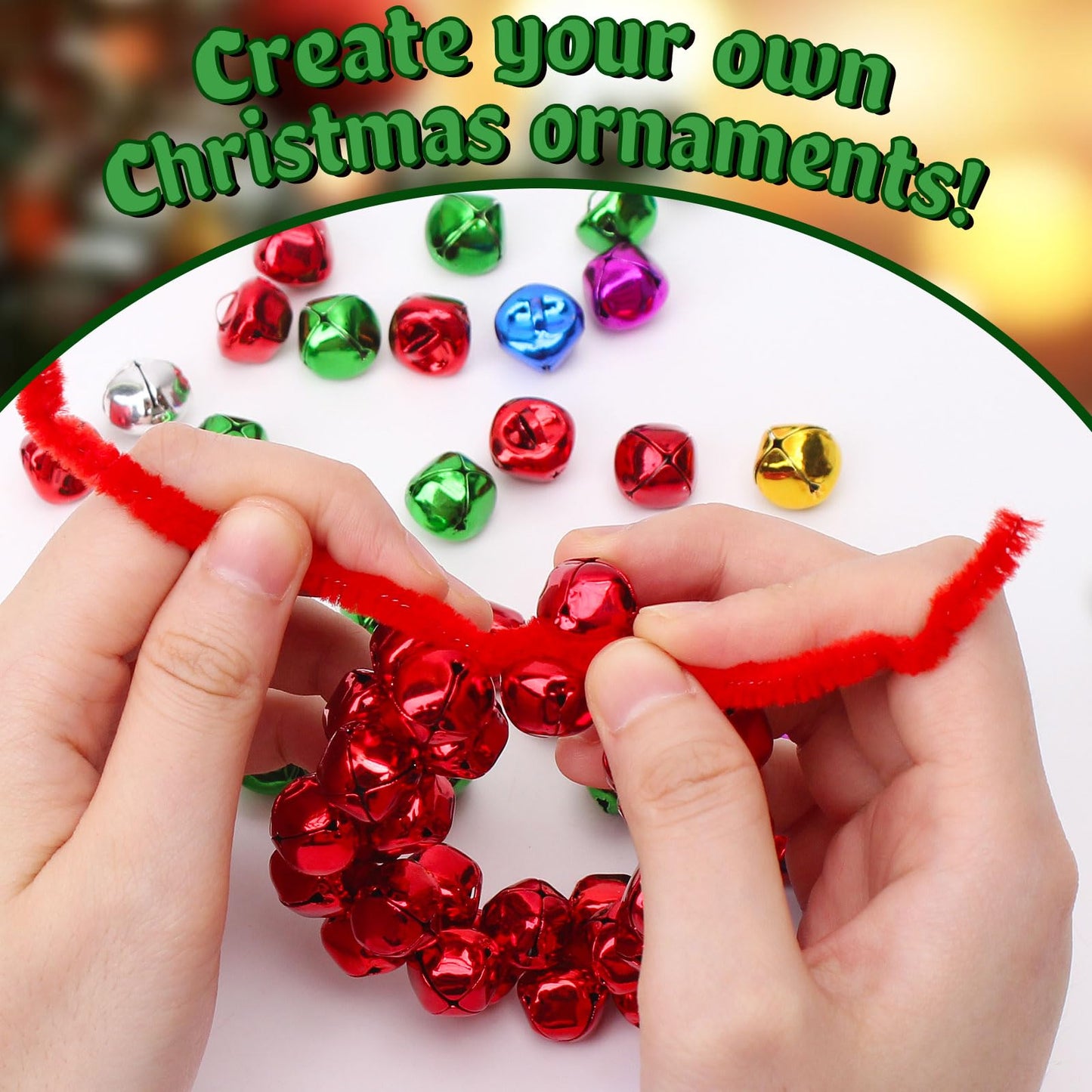 AWHETIE Christmas Crafts for Adults Kids,6 Sets Christmas Beaded Ornament Kit to Make,Jingle Bell Wreath Ornament,DIY Xmax Tree Kits Holiday Tree Decorations Party Supplies