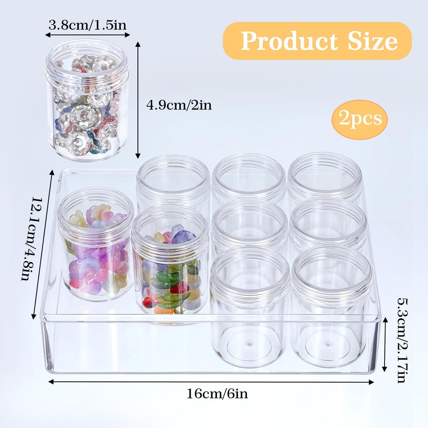 Xaajooio 2 Pack Clear Plastic Bead Storage Containers 12 Grids Portable Small Diamond Art Painting Organizer Box with Screw Lids for Jewelry, Beads, Rhinestones, Crafts, and DIY Accessories