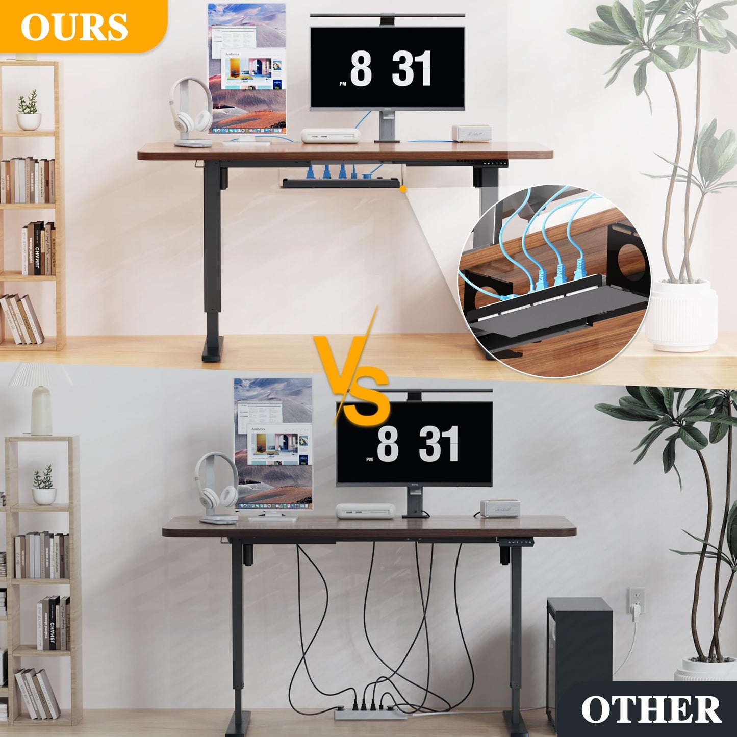 PiomuDek Standing Desk Frame with 330lbs Powerful Dual Motor, Electric Adjustable Height Computer Table Legs, Sit Stand Up Desk Base with Memory Controller, for Home Office, White,ED04NW (Frame Only)