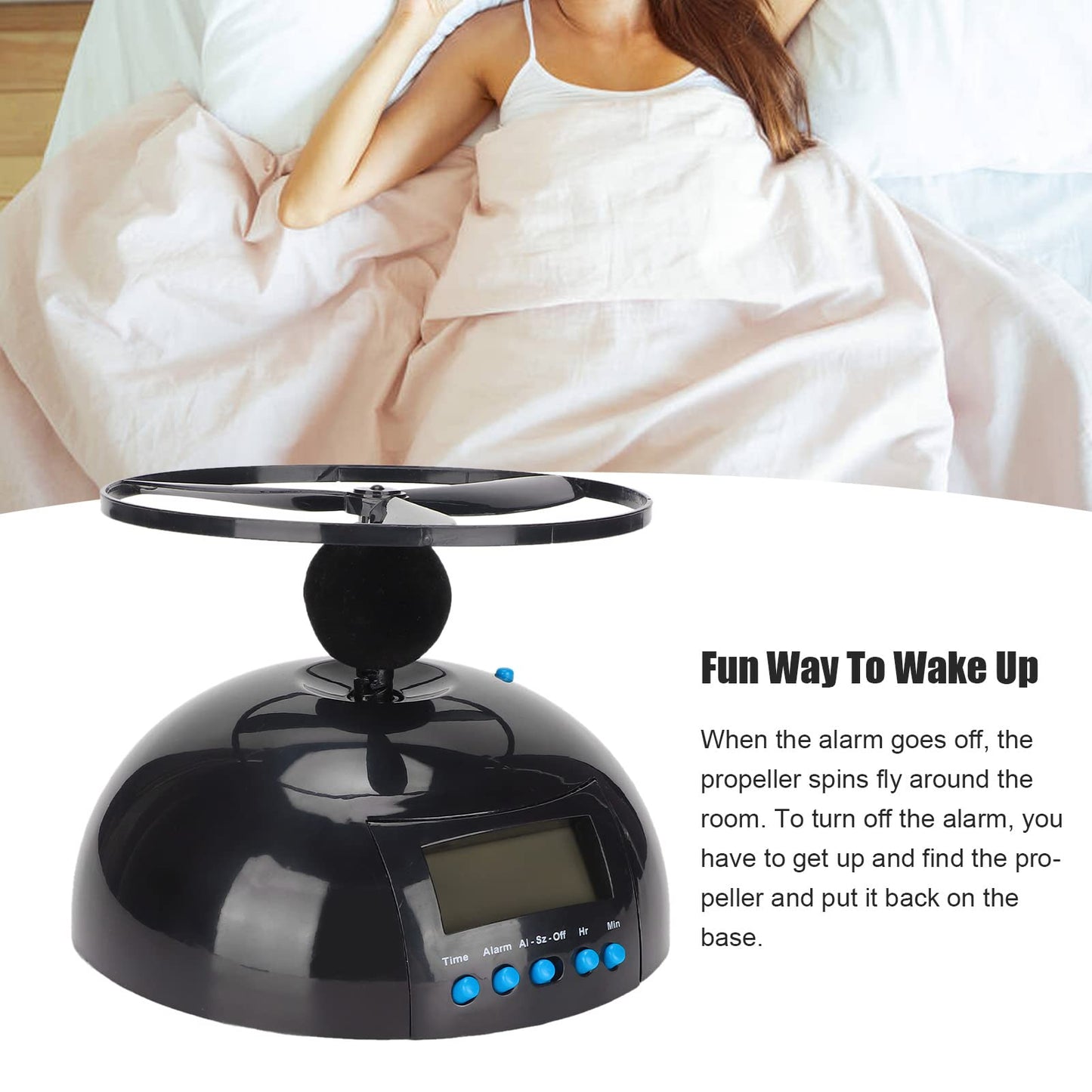 Zopsc Flying Alarm Clock, Helicopter Electronic Clock for Bedroom, Office, Home, and School