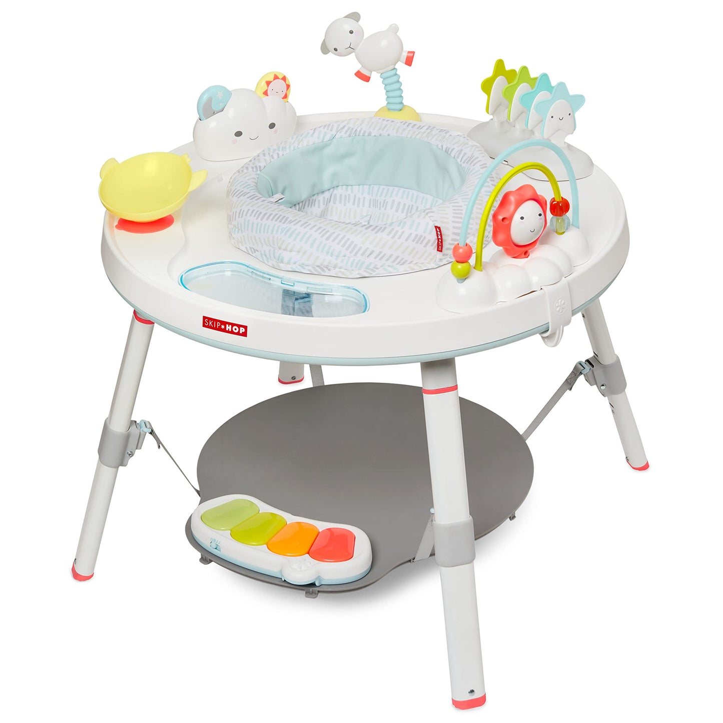 Skip Hop Gift Set of 3 in 1 Baby Activity Center, 4mo+, Silver Lining Cloud + Skip Hop 3-Stage Developmental Learning Crawl Toy, Explore & More Follow-Me Bee