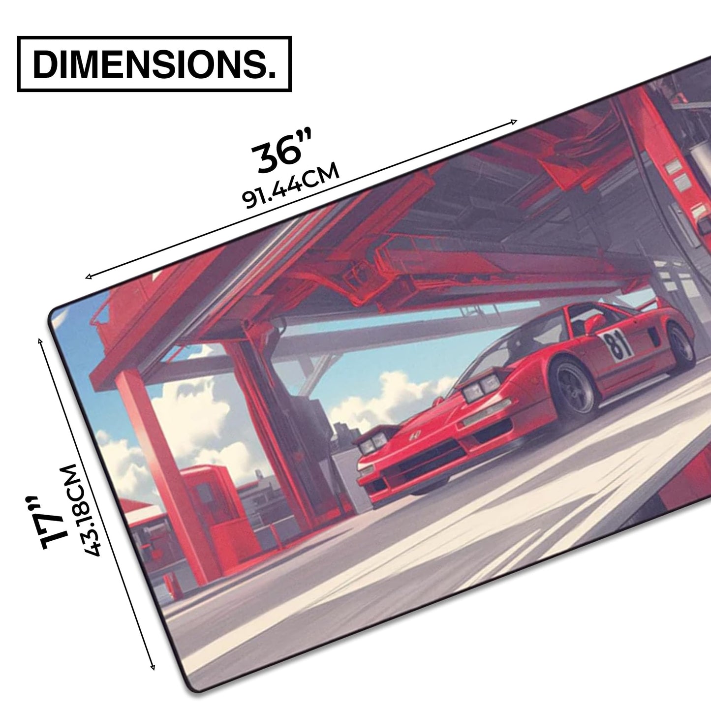 MPCO. Original Large Gaming Desk Mat – 36" x 17" Aeroglyde Manga Motors Miros-Honda Full Desk Mouse Pad for Smooth Precision – Non-Slip, Washable Extra-Large PC Mouse Pad for Gaming Sessions