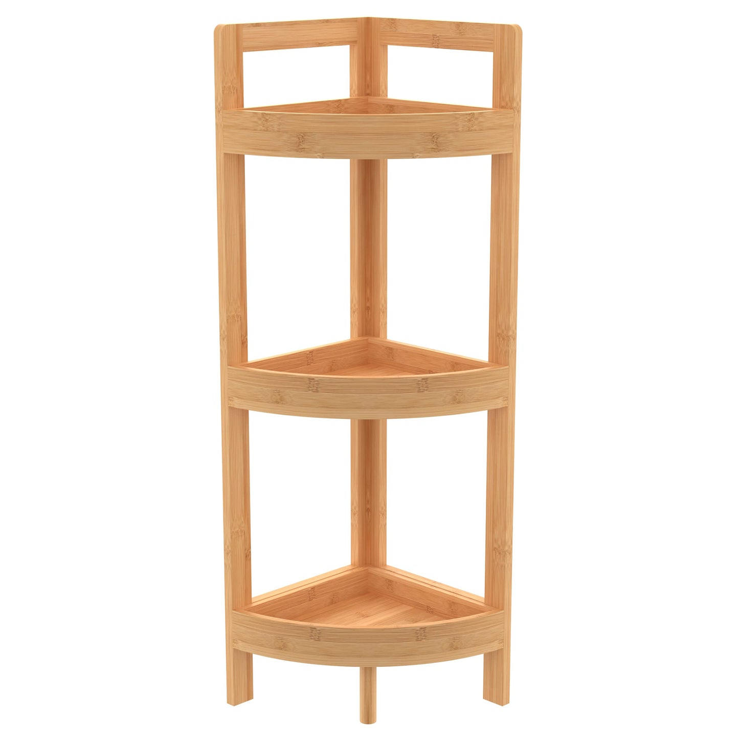 ClosetMaid Corner Shelf, 3 Tiers with Display Shelves, Floor Standing Bookshelf, Small Space Shelving Unit, Plant Stand, Bamboo Wood