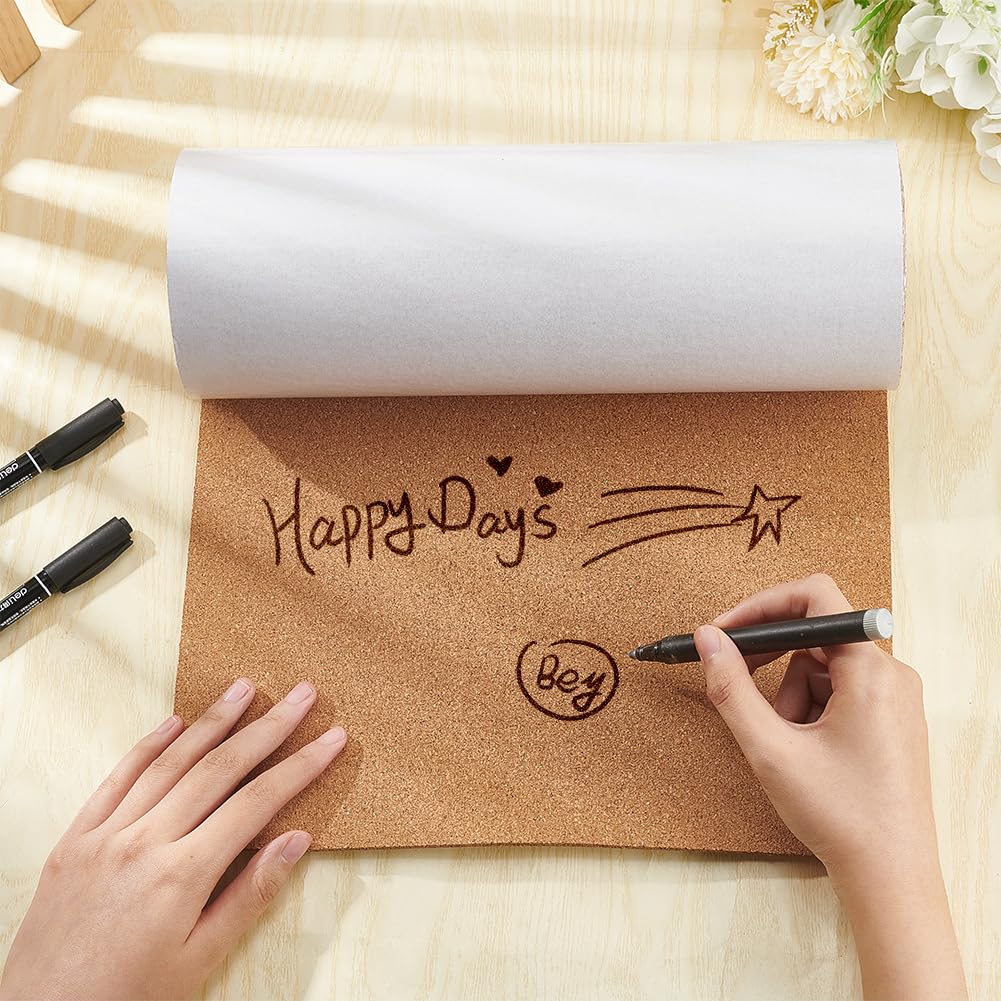 BENECREAT 78.7x11.8inch Self-Adhesive Burlywood Cork Rolls, 3mm Cork Sheets, Cork Board Mats, Coasters, DIY Handicrafts