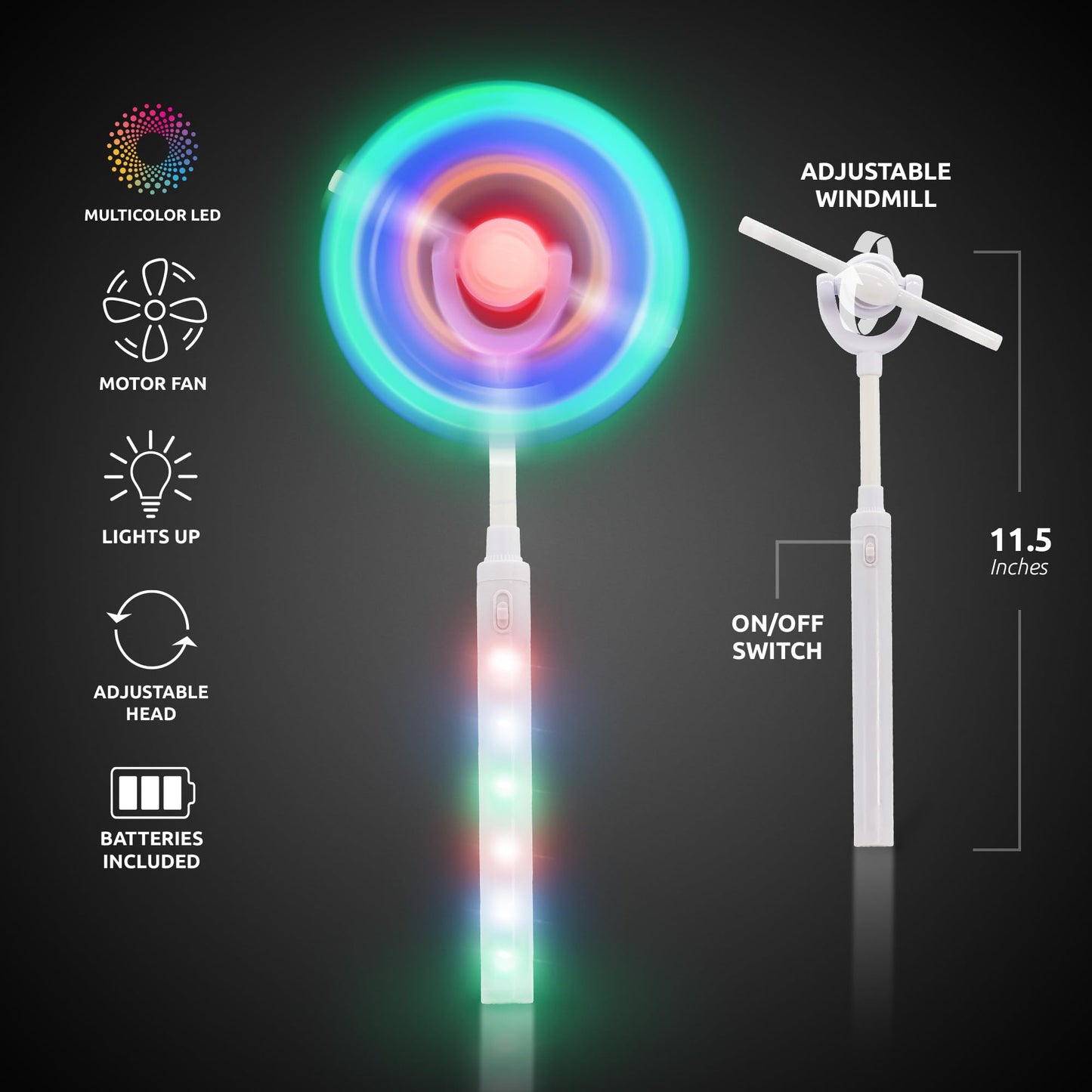 Fun Central LED Windmill Spinner – Light-Up Magic Wand Toy with Multicolor Flashing Lights for Kids