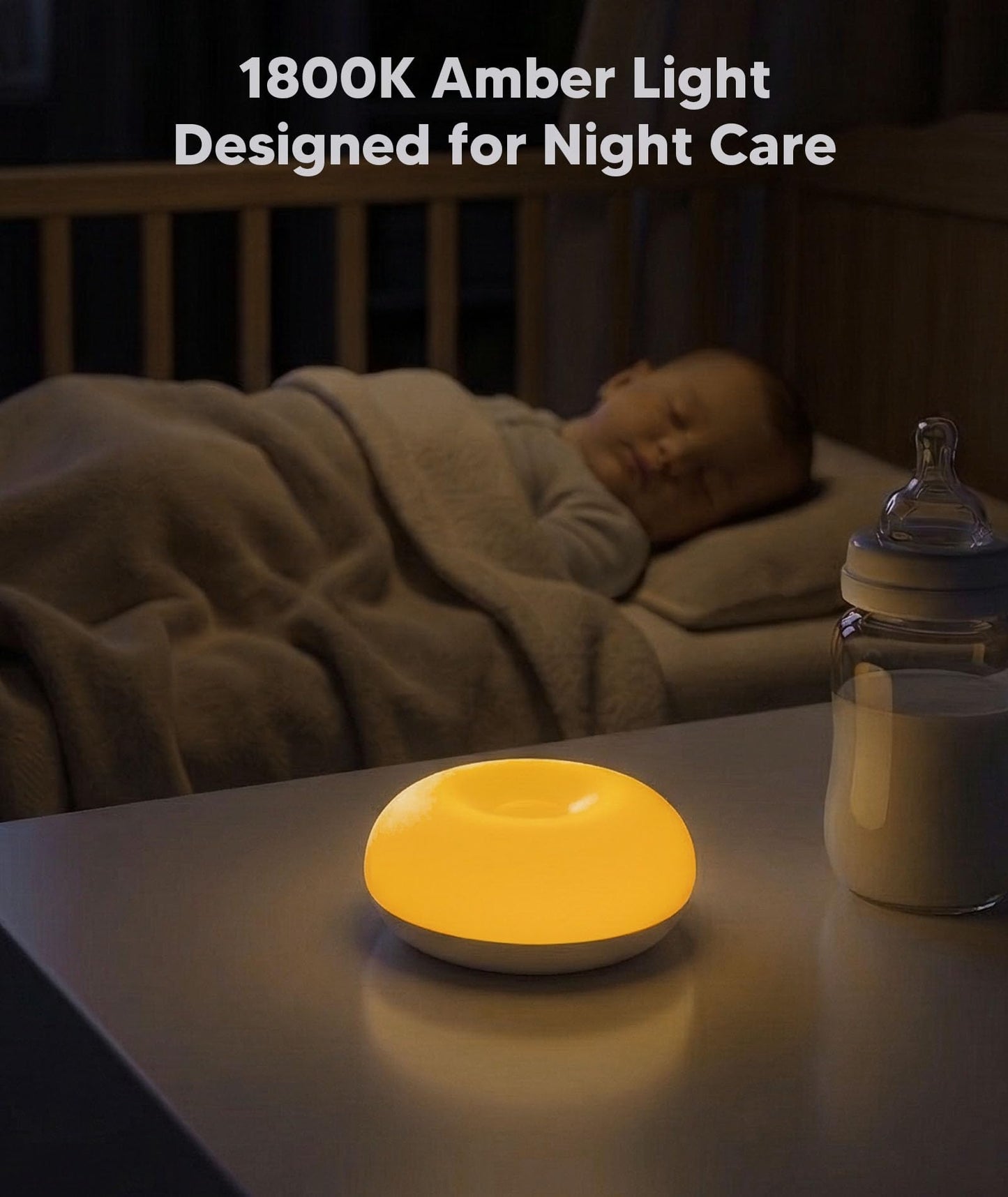 Baby Night Light 1800K No Blue Light, Nursery Night Egg Light for Breastfeeding,Amber BPA-Free Silicone Lamp with Child Lock, Dimmable Touch & Flip Control, Rechargeable Bedside Light for Kids Toddler
