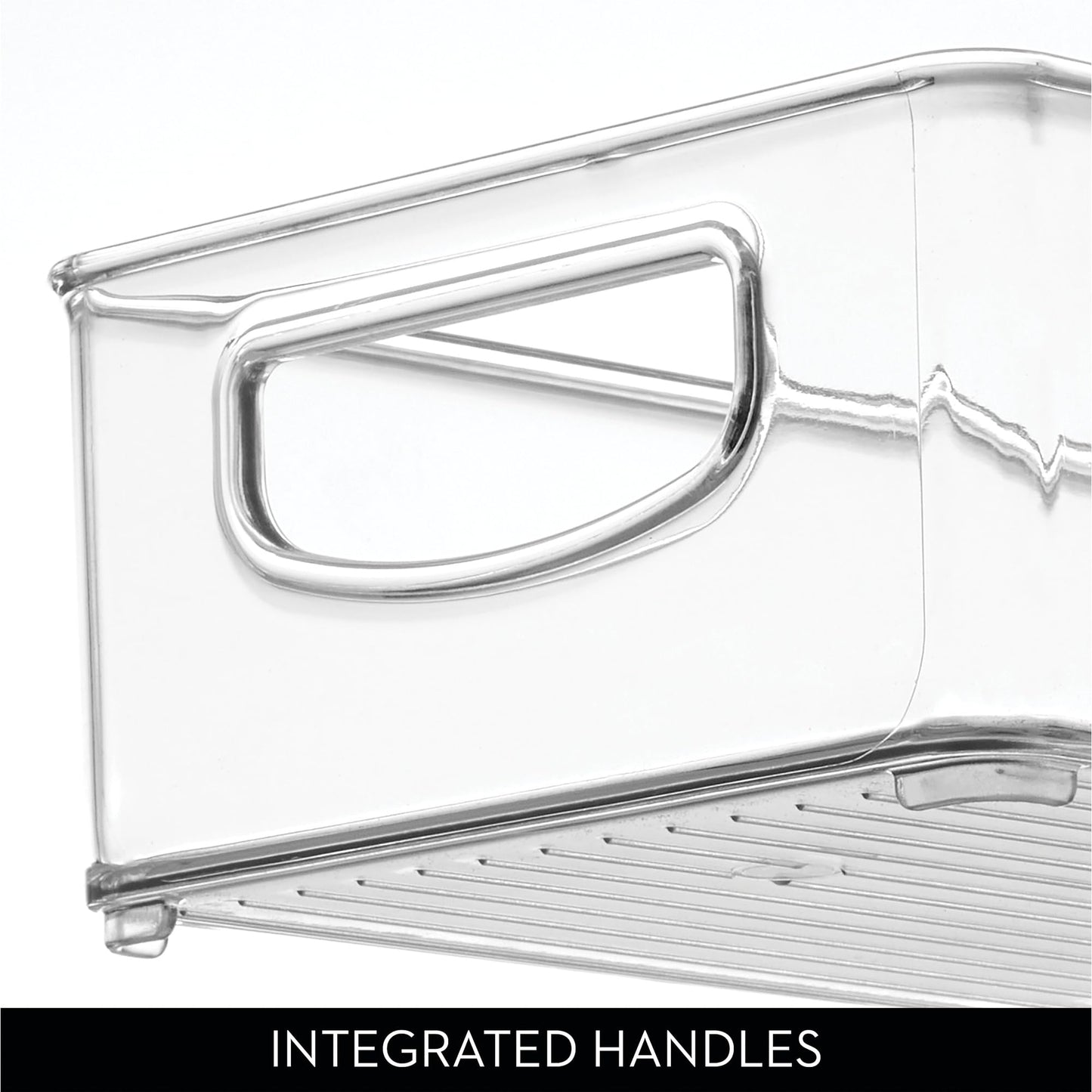 iDesign Slim Extra Long Clear Storage Bin, Narrow Stackable Organizer for Kitchen or Pantry