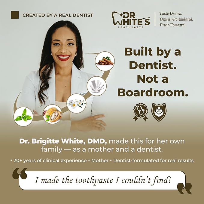 Dr. White’s Fluoride-Free nHA Toothpaste 2-Pack; Dentist-Formulated, Nano Hydroxyapatite + Xylitol, Sensitivity Relief Complex™, Mint-Free, Enamel Safe, Swallow-Safe (3.5 Oz, Coconut Chill)