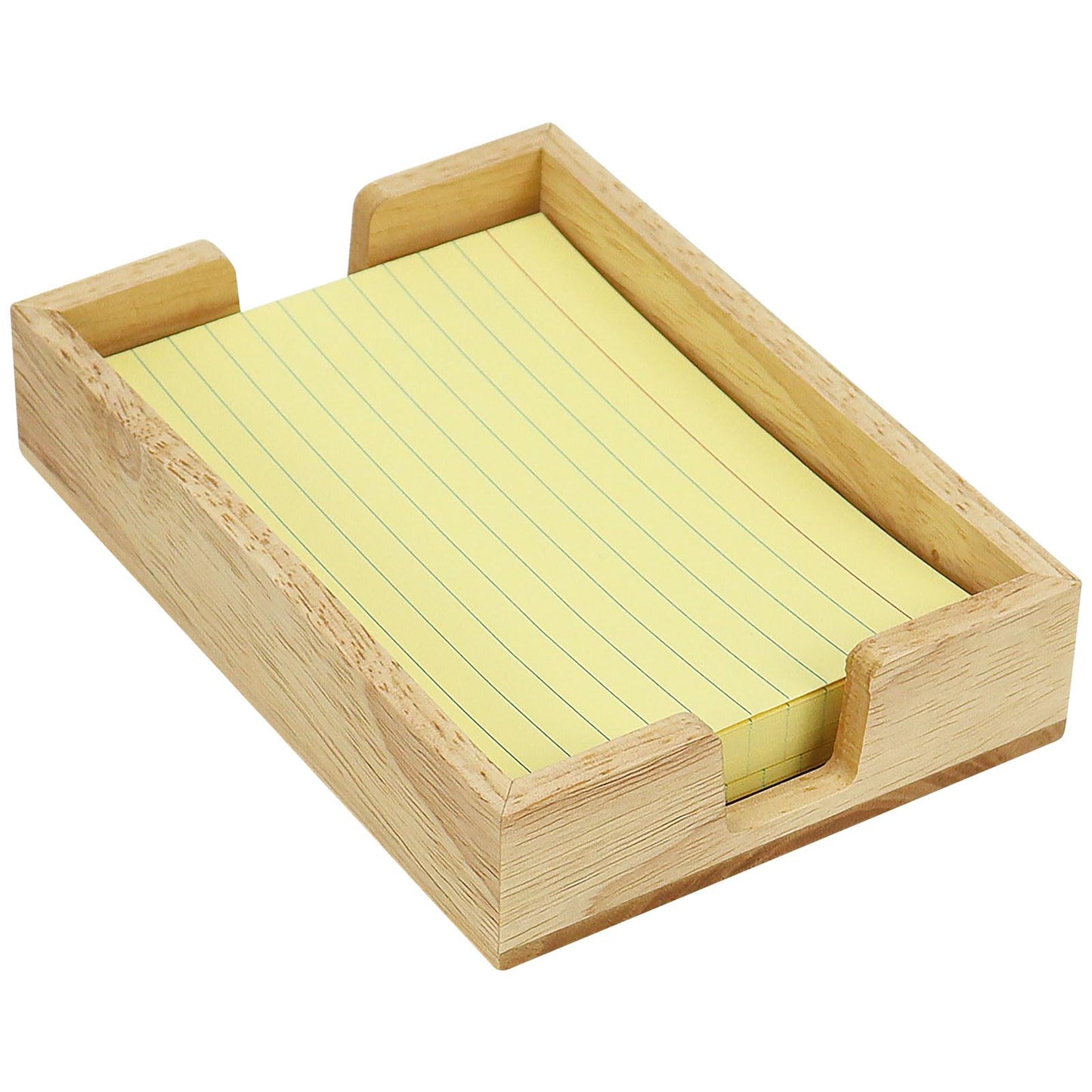 MultiBey Rubber Wood Sticky Note Holder, 4x6 Inch Self-Stick Note Pad Holder Dispenser, Sticky Note Dispenser Memo Holder Case for Office Desk Accessories School Supplies (Rubber)