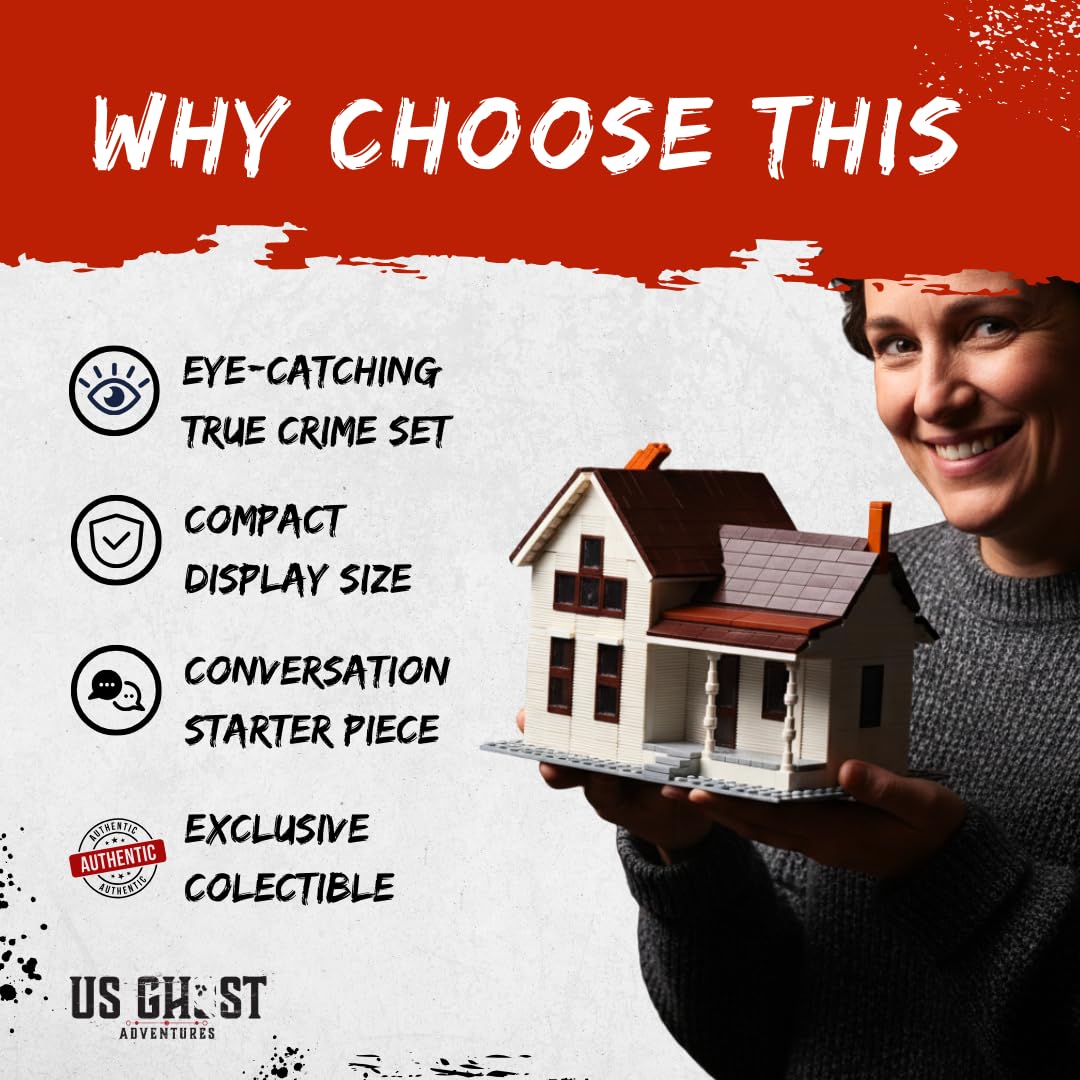US Ghost Adventures Villisca Axe Murder House Complete Building Block Set, Historic Crime Scene Model Kit, 795 Pieces, Ages 13+, 7.4 x 7.4 x 6.42 Inches