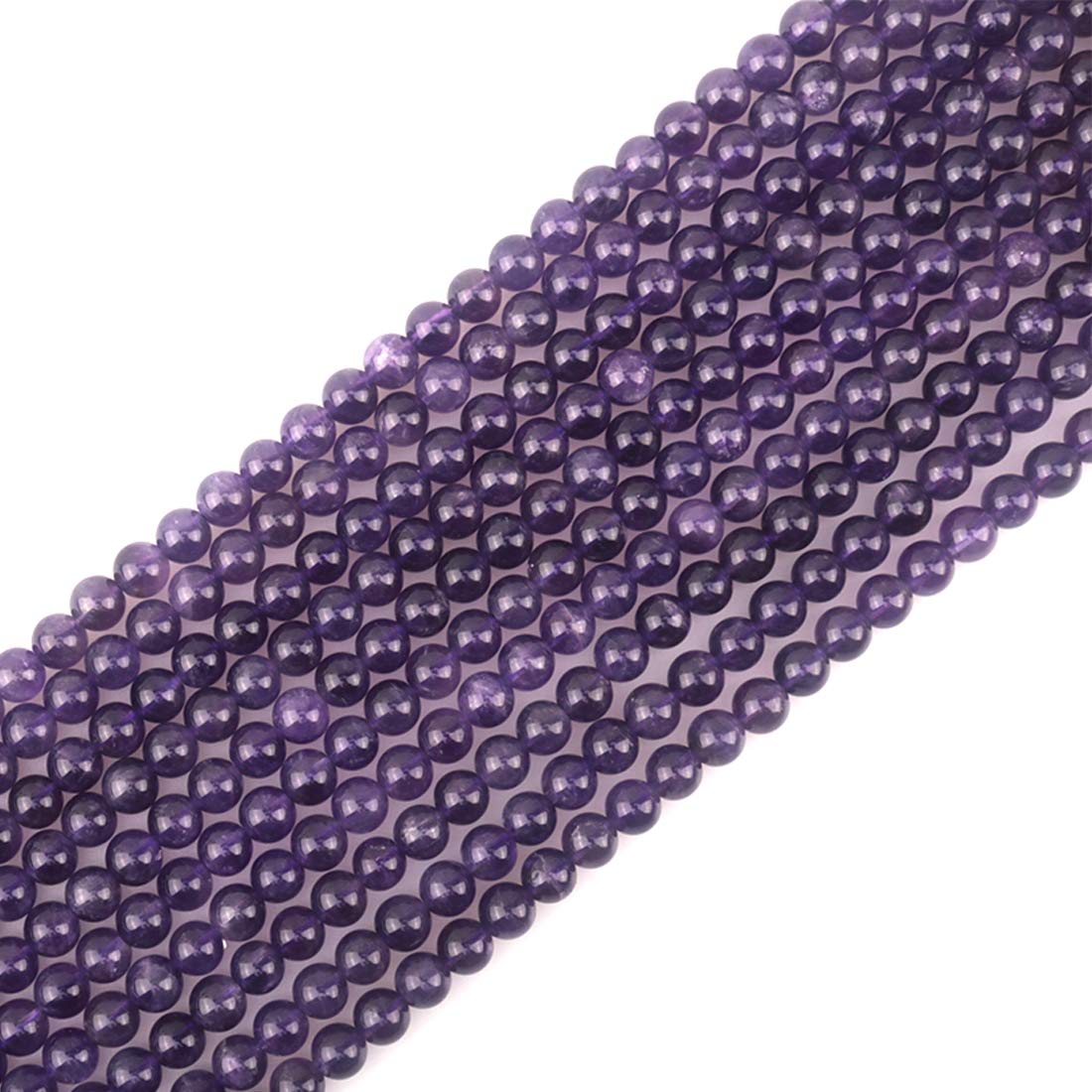 ICAI Beads 10mm Natural Amethyst Stone Round Loose Stone Beads for Jewelry Making DIY Crafts Design 1 Strand 15" APPR.34-36pcspcs