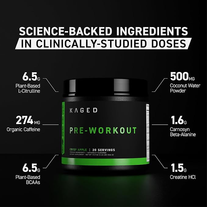 Kaged Original Pre Workout Powder Orange Krush Pre-Kaged Formulated with Creatine, Beta Alanine, Pure Caffeine 20 Servings