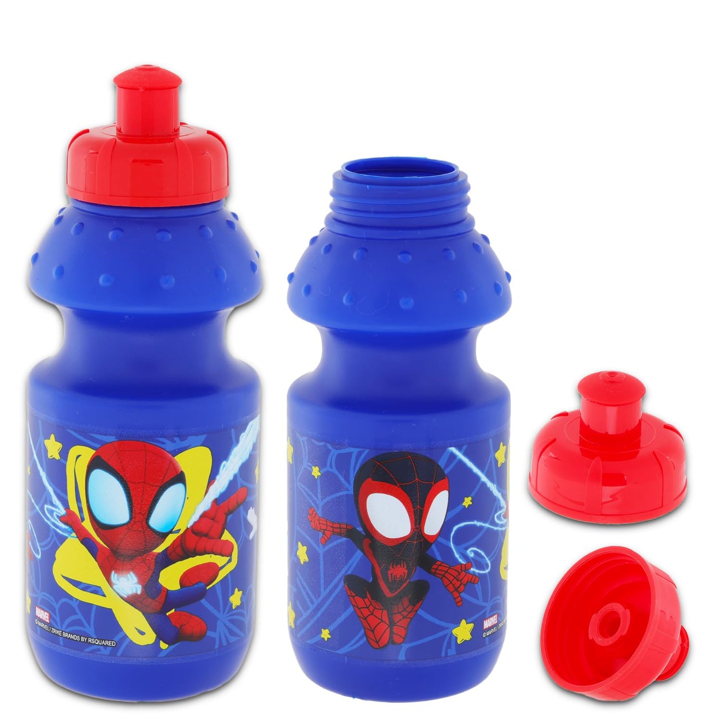 Marvel Spiderman Backpack with Lunch Box Set - 5 Pc Bundle of 15" School Bag for Kids, Lunch Bag, Stickers, More Spiderman School Supplies