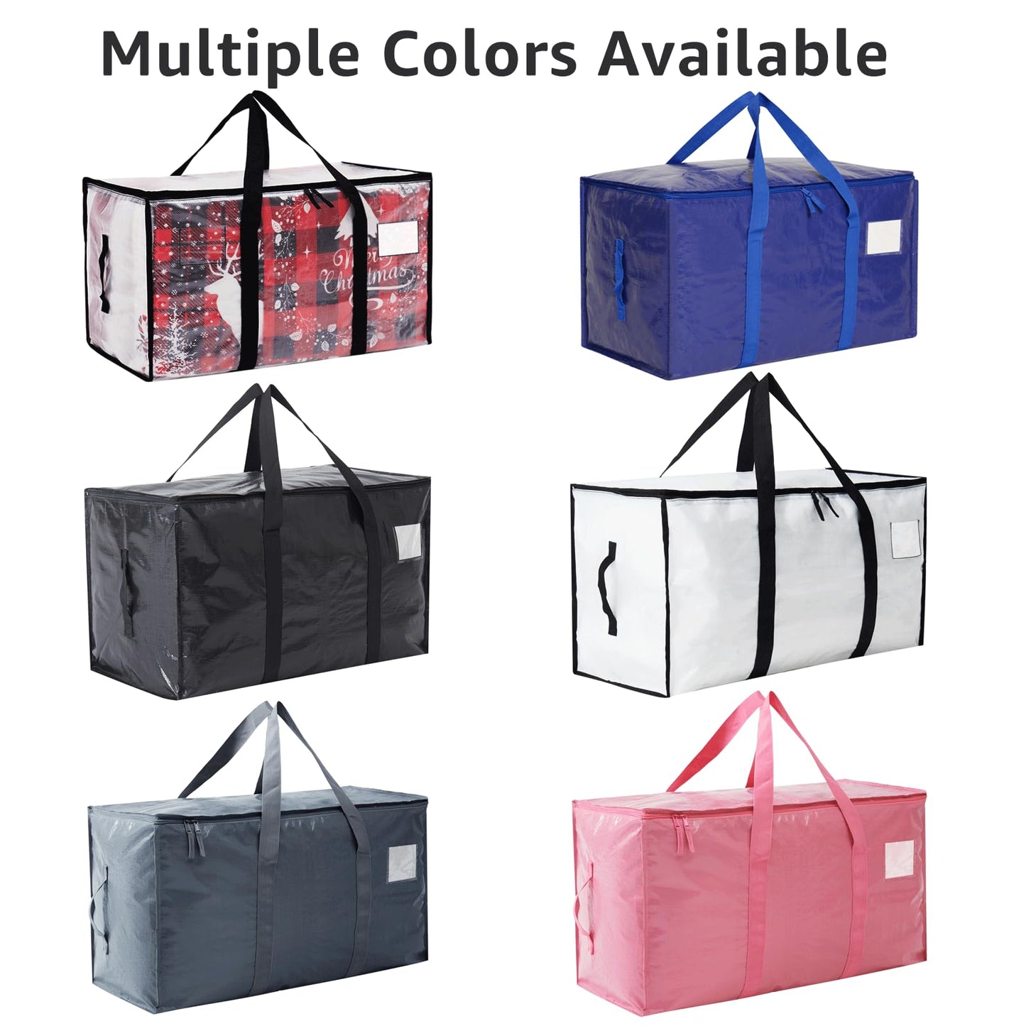 Moving Bags Heavy Duty Extra Large, Moving Boxes, Moving Supplies Essentials, Blue Storage Bins with Lids, Plastic Packing Totes, Storage Bags for Clothes with Handles & Zippers(Blue, 4 Pack)