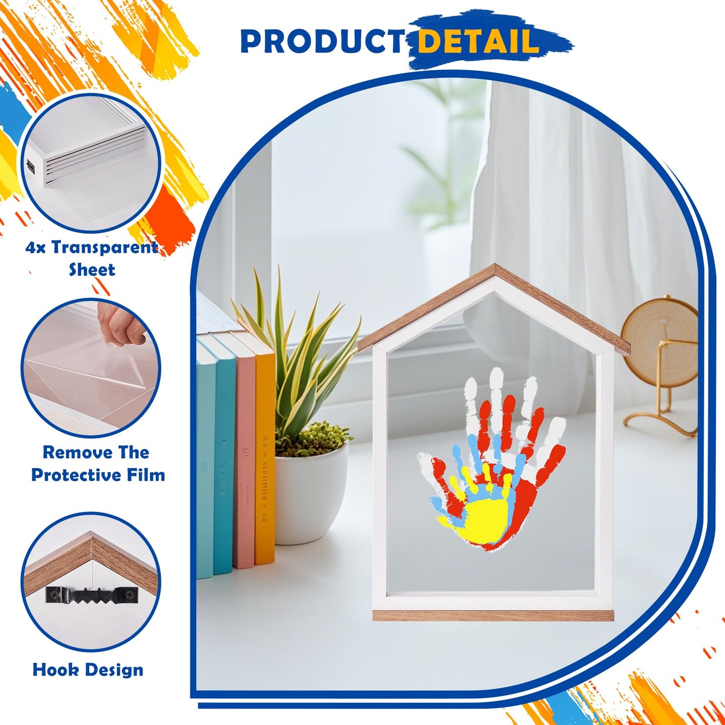 CHERRY CHEERS Exclusive House Shaped Family Handprint Kit; Unique DIY Keepsake, Complete Set, Meaningful Gift for Home Decor, Family Craft & Memory Making