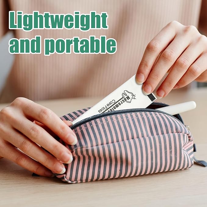 500 pcs Dental Flossers Each Individually Wrapped, Floss Singles Bag, Travel Hotel Restaurant Office Car Dental Floss Picks Oral Care Teeth Clean Flat Wire