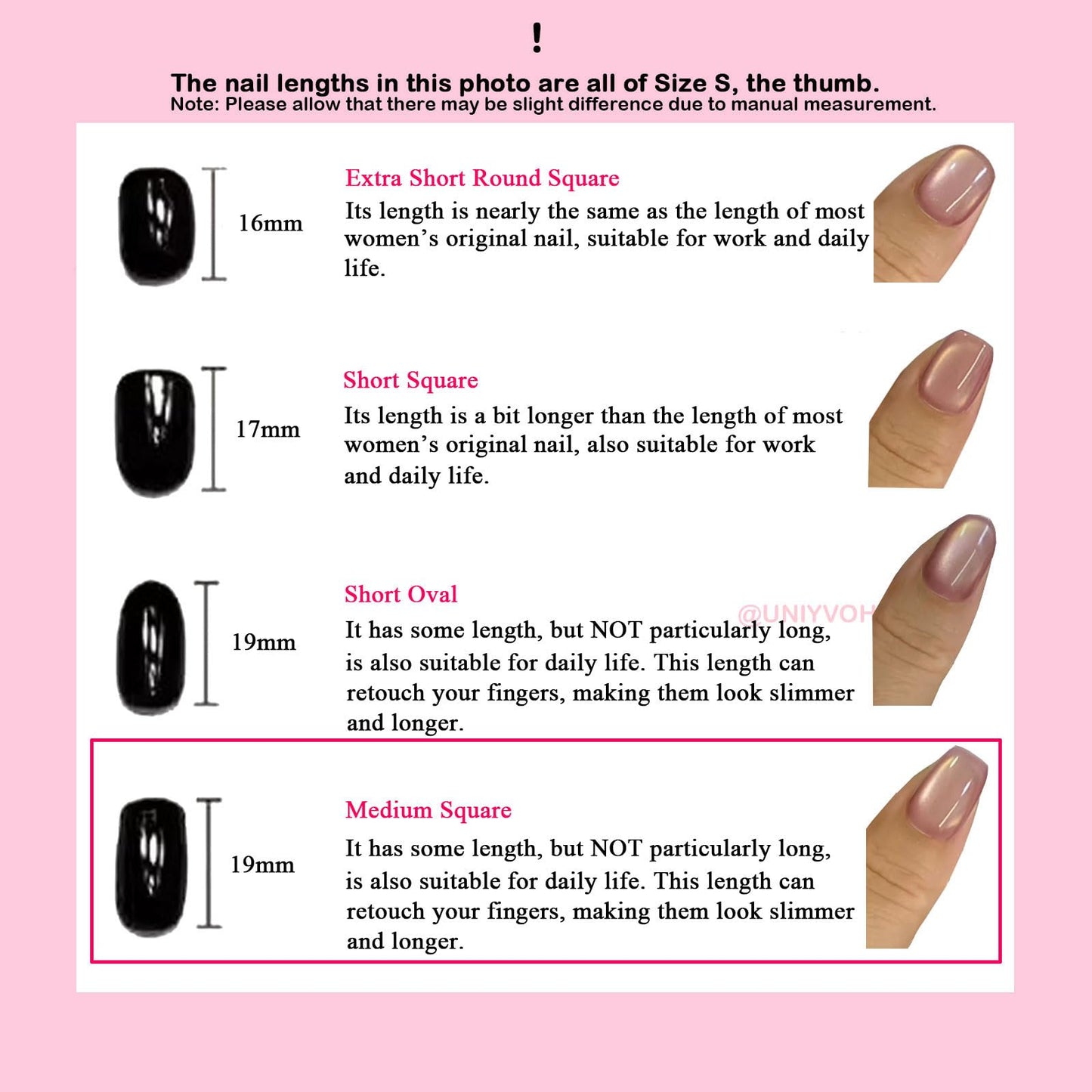 Medium Square Press on Nails Cat Eye Handmade False Nails with Designs, French Tip Short Coffin Reusable Fake Nails (Cyber Silver#Small)