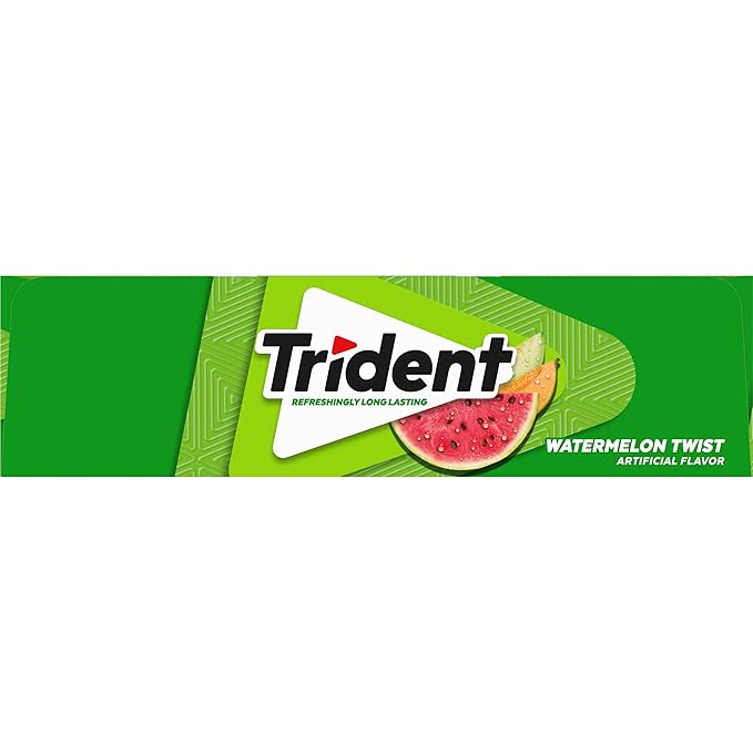 Trident Watermelon Twist Sugar-Free Chewing Gum, 12 Packs of 14 Pieces (168 Total Pieces)